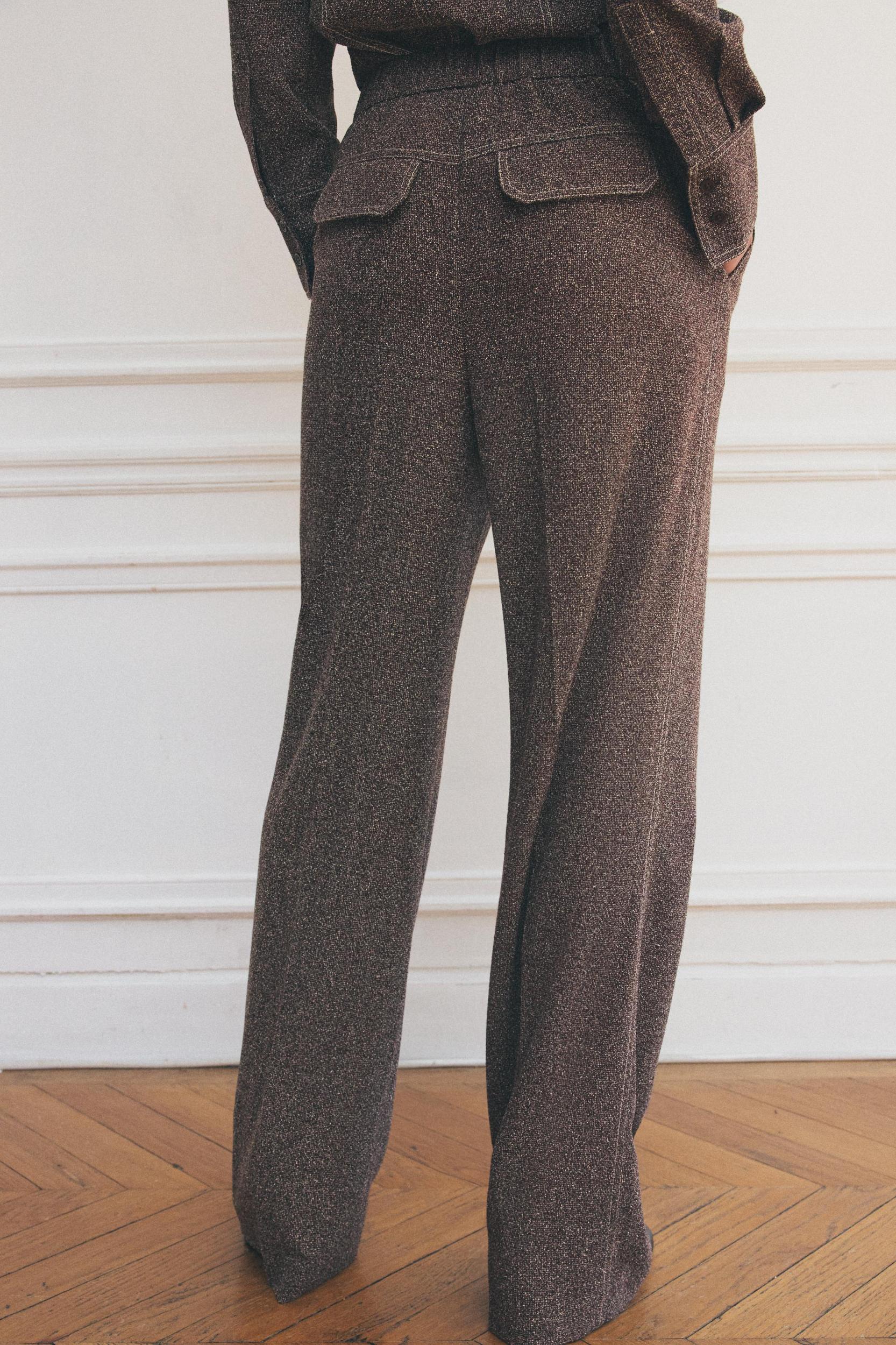 STRAIGHT LEG PANTS WITH TOPSTITCHING ZW COLLECTION Product Image