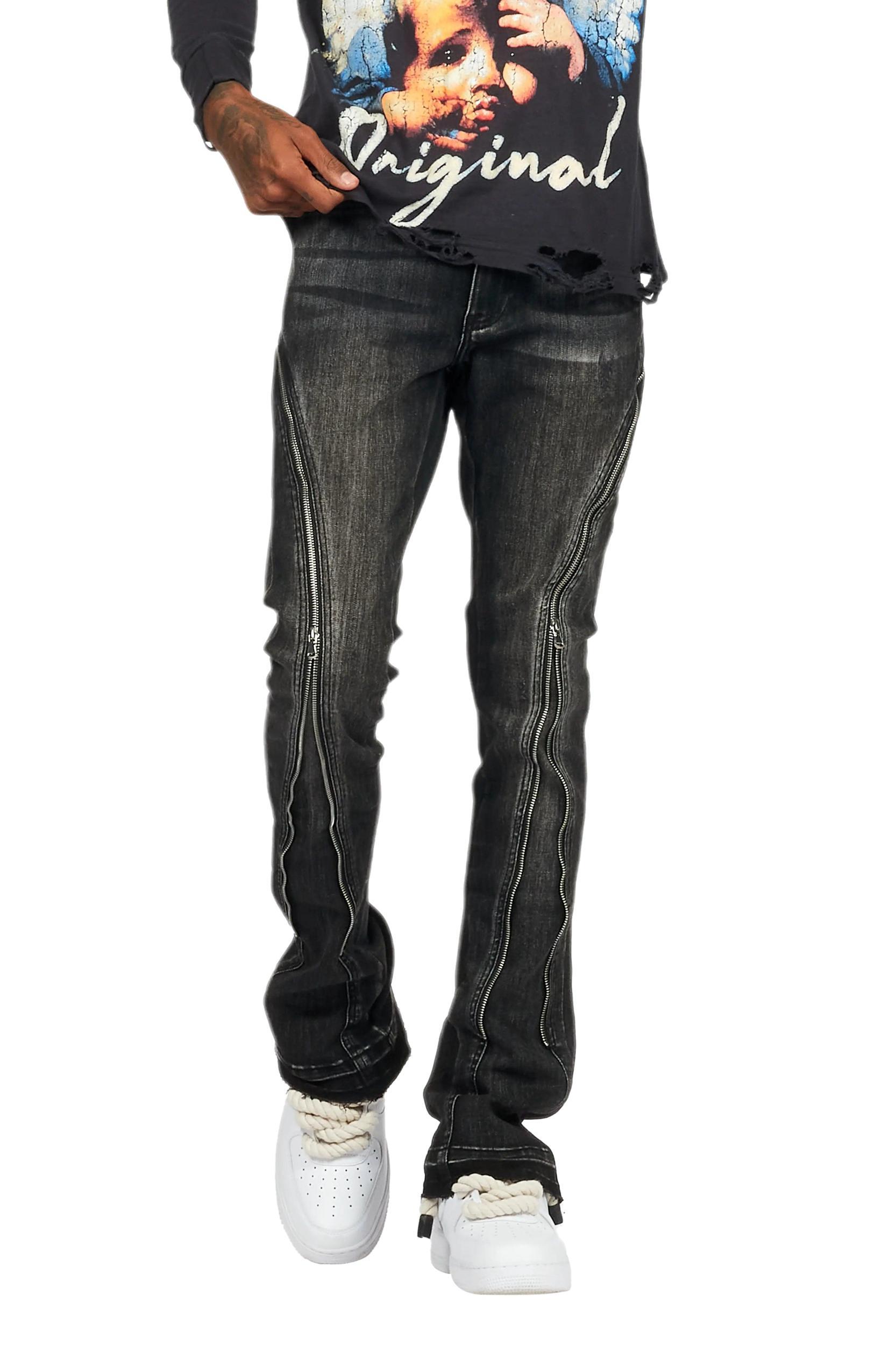 Rani Black Stacked Flare Jean Male Product Image