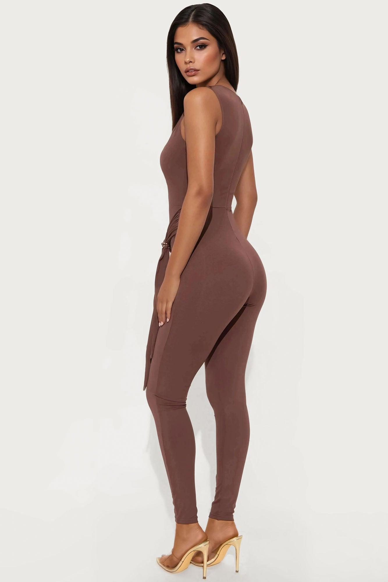 Moonlight Kiss Jumpsuit - Brown Product Image