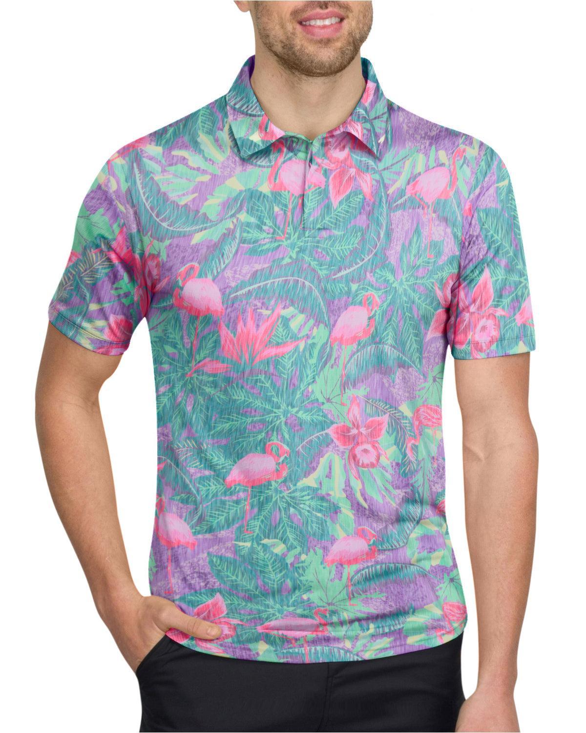 Three Sixty Six Men’s Print Golf Polos Male Product Image