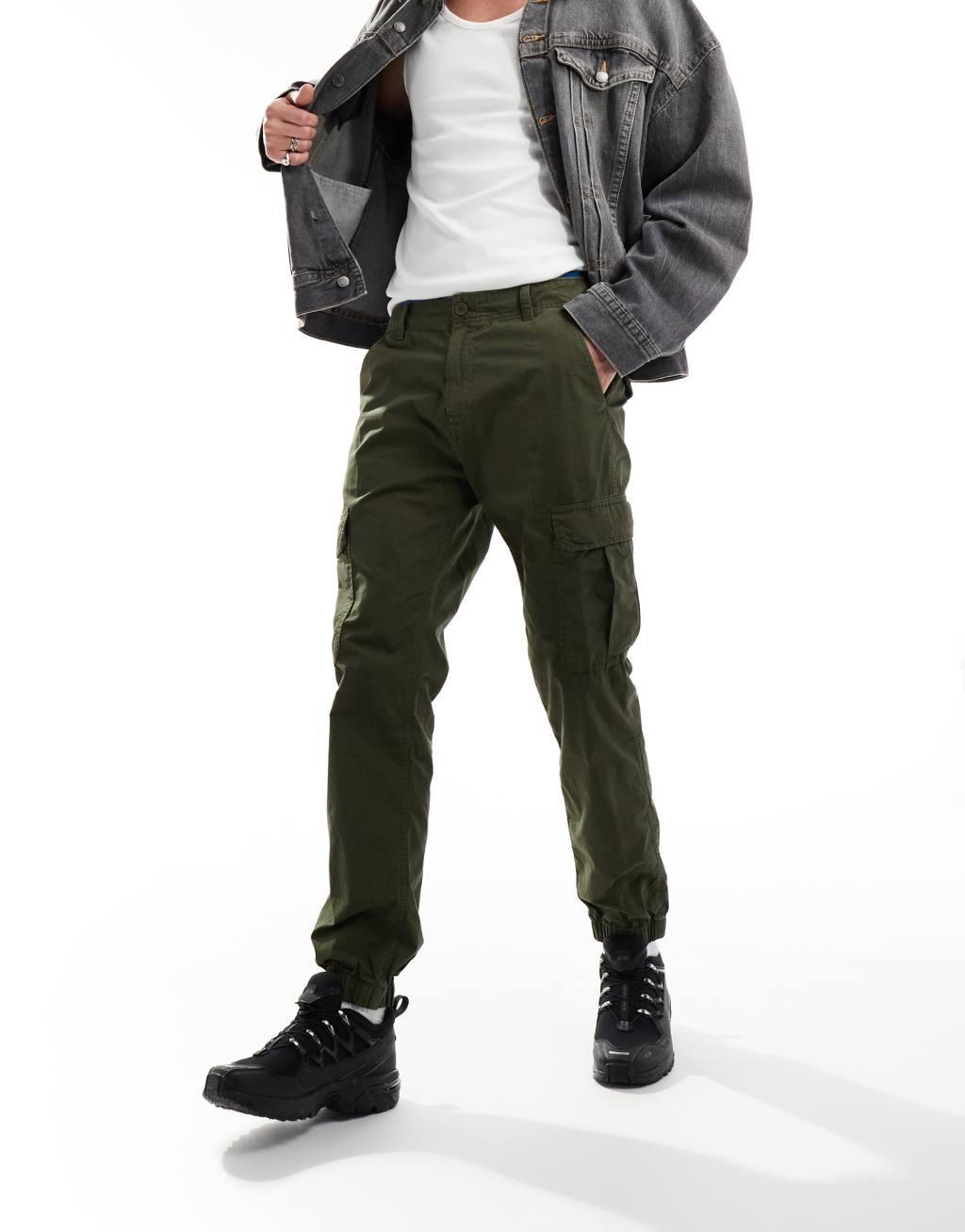 Tommy Jeans Ethan cargo pants in dark khaki Product Image