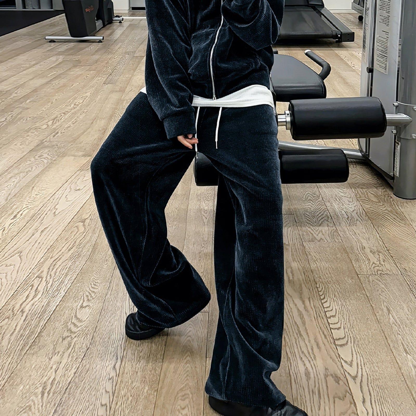 RT No. 12442 WAFFLE KNIT ZIP HOODIE & STRAIGHT SWEATPANTS Product Image