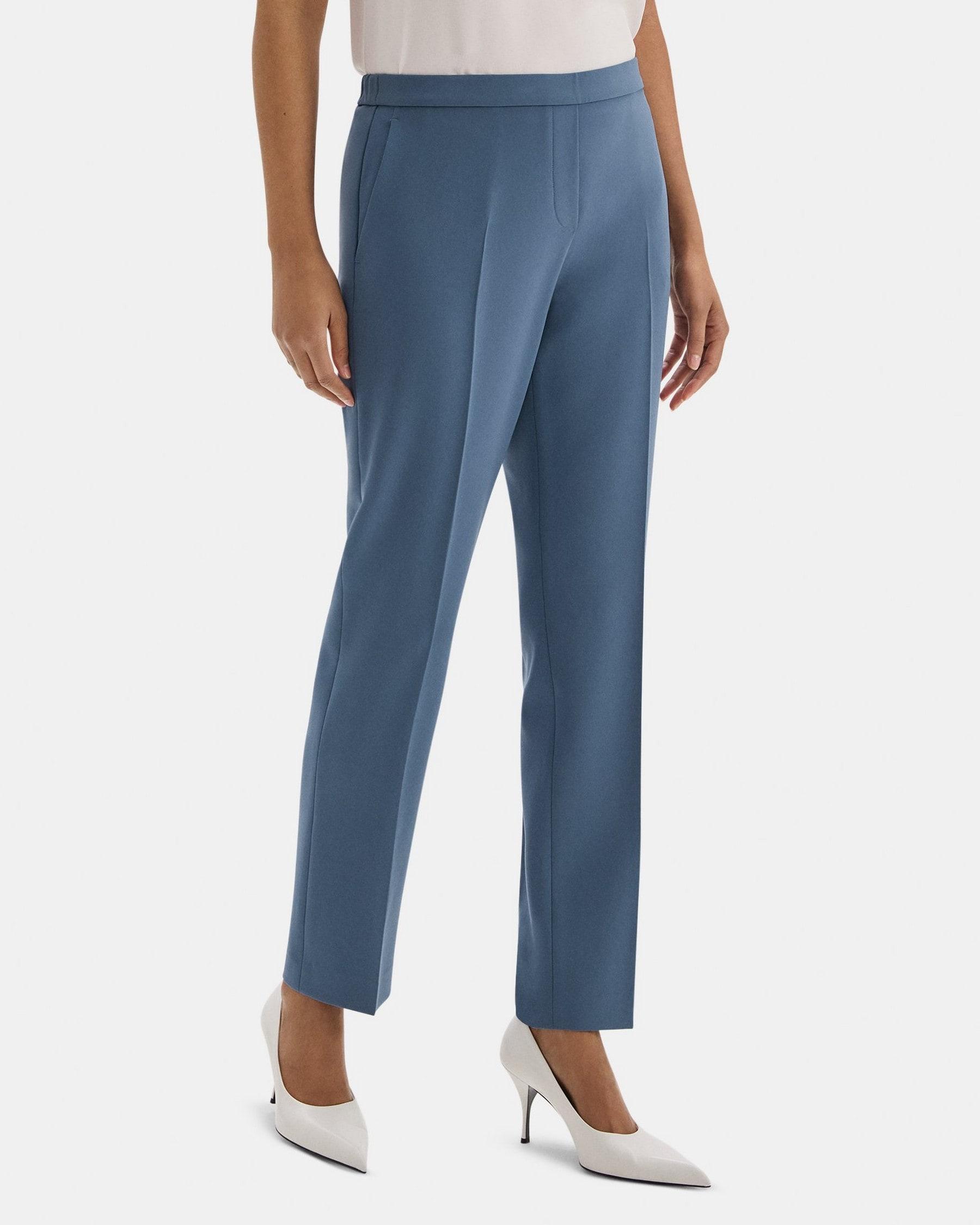 Slim Cropped Pull-On Pant in Crepe Product Image