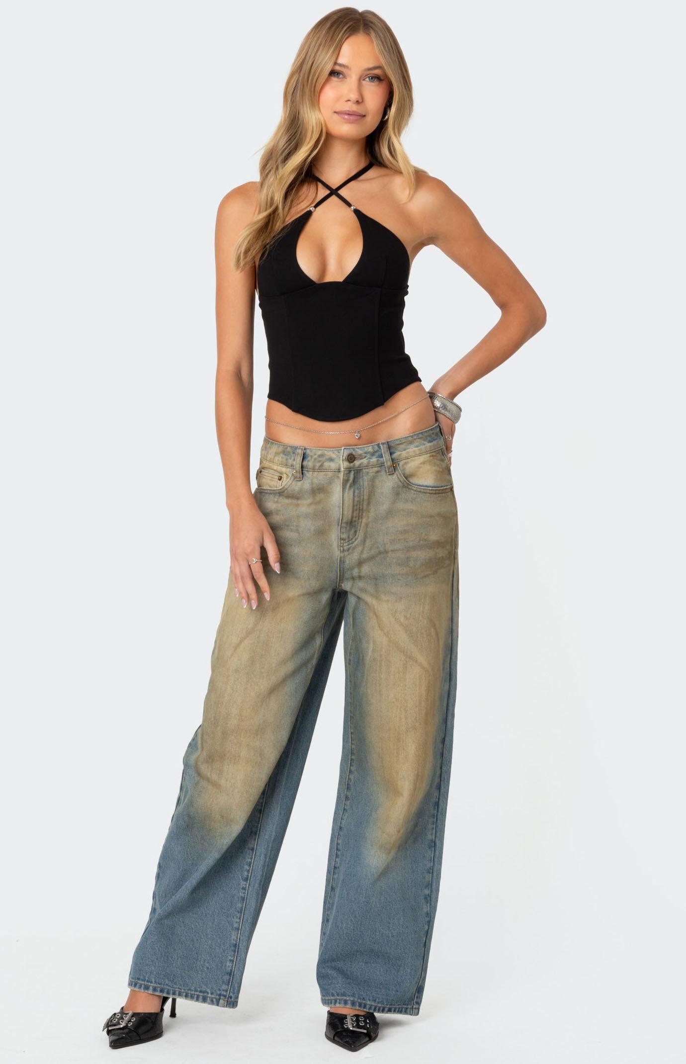 Edikted Women's Lou Crossover Beaded Corset Product Image
