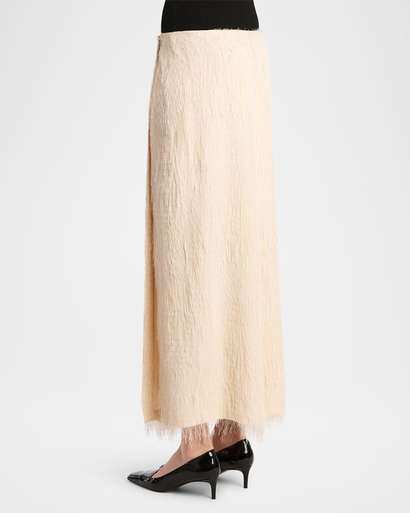 Quinn Fringe Knit Ankle Wrap Skirt Product Image