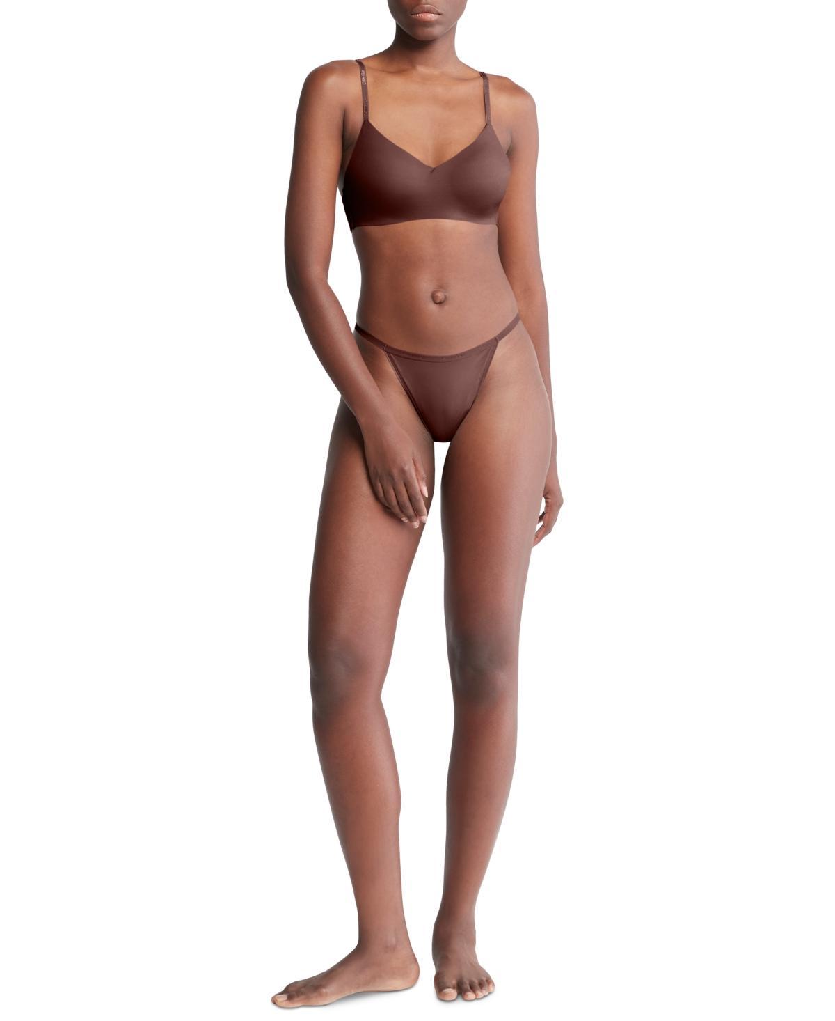 Calvin Klein Women's Ideal Micro String Bikini - Brown - L Product Image