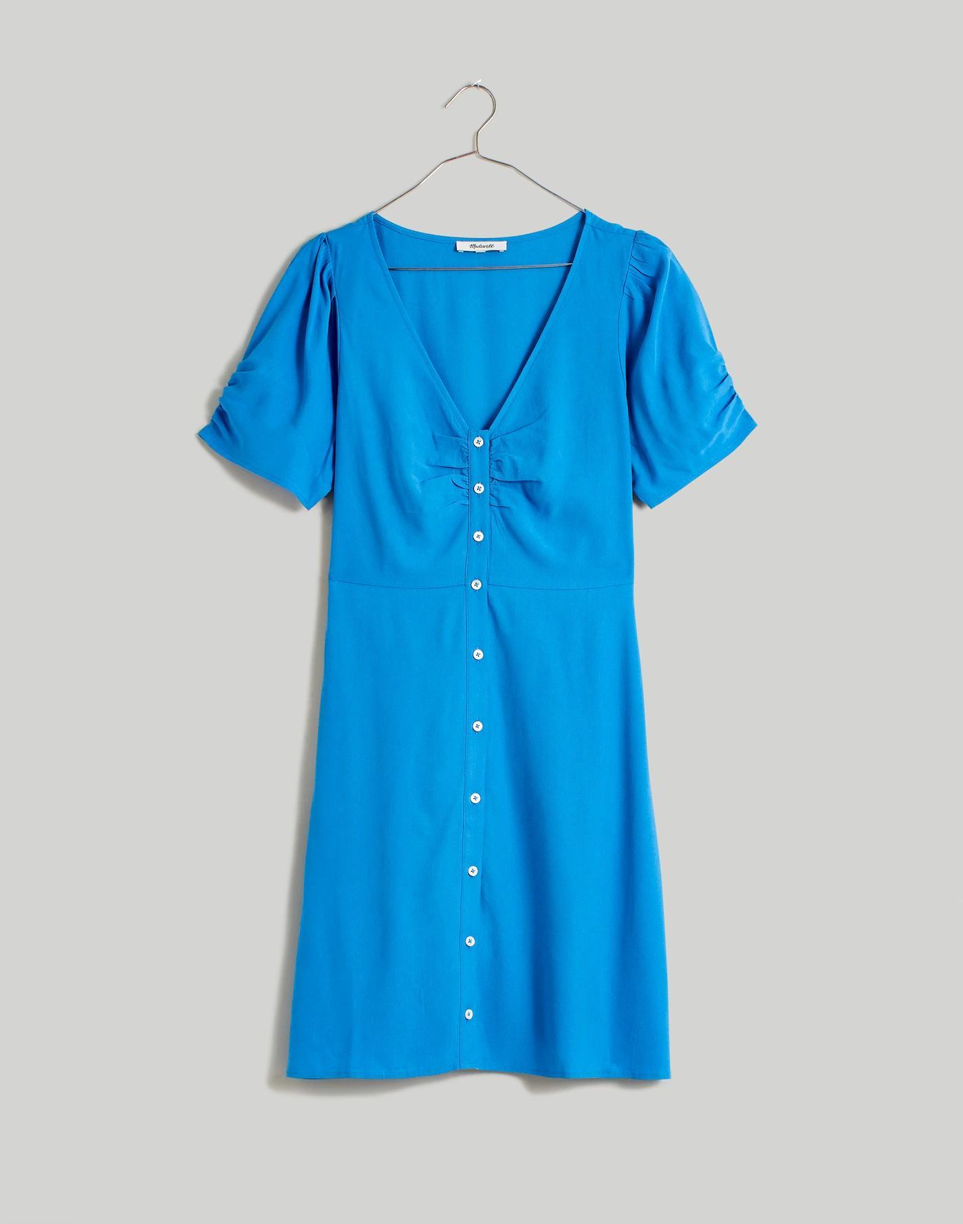 V-Neck Button-Front Mini Dress Product Image