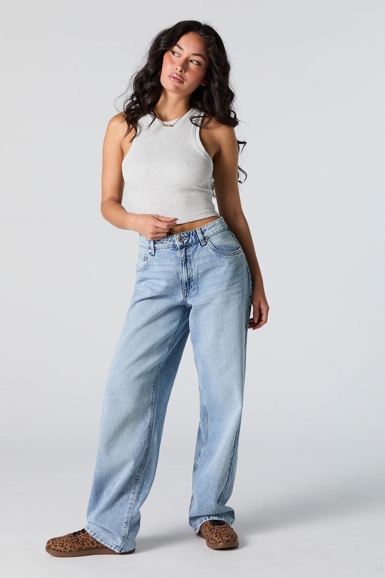 Ribbed High Neck Cropped Tank Female Product Image