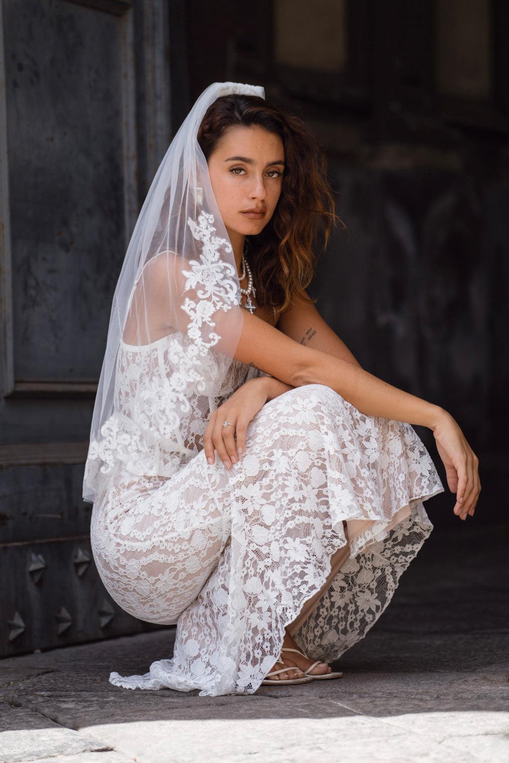 Rosemary White Lace Bustier Top Product Image