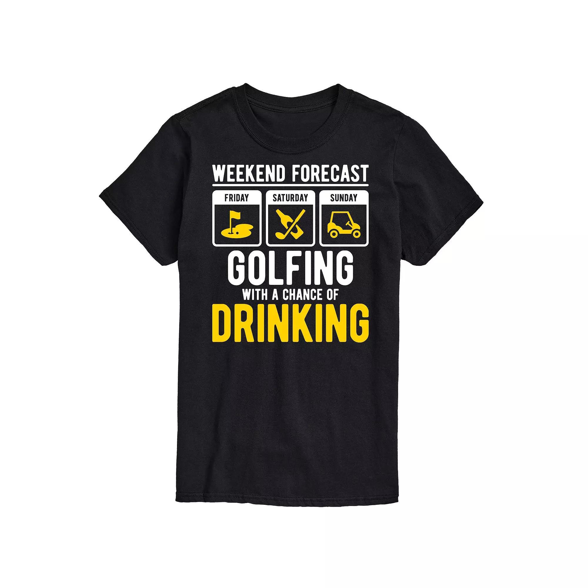Mens Weekend Forecast Golfing Graphic Tee Product Image