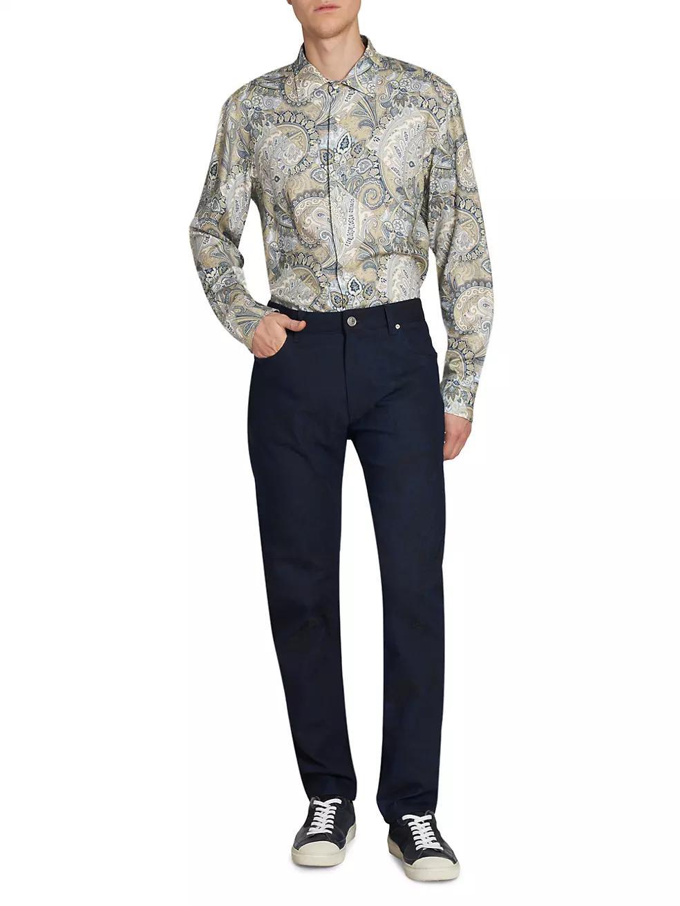 Roma Checkered Paisley Shirt Product Image