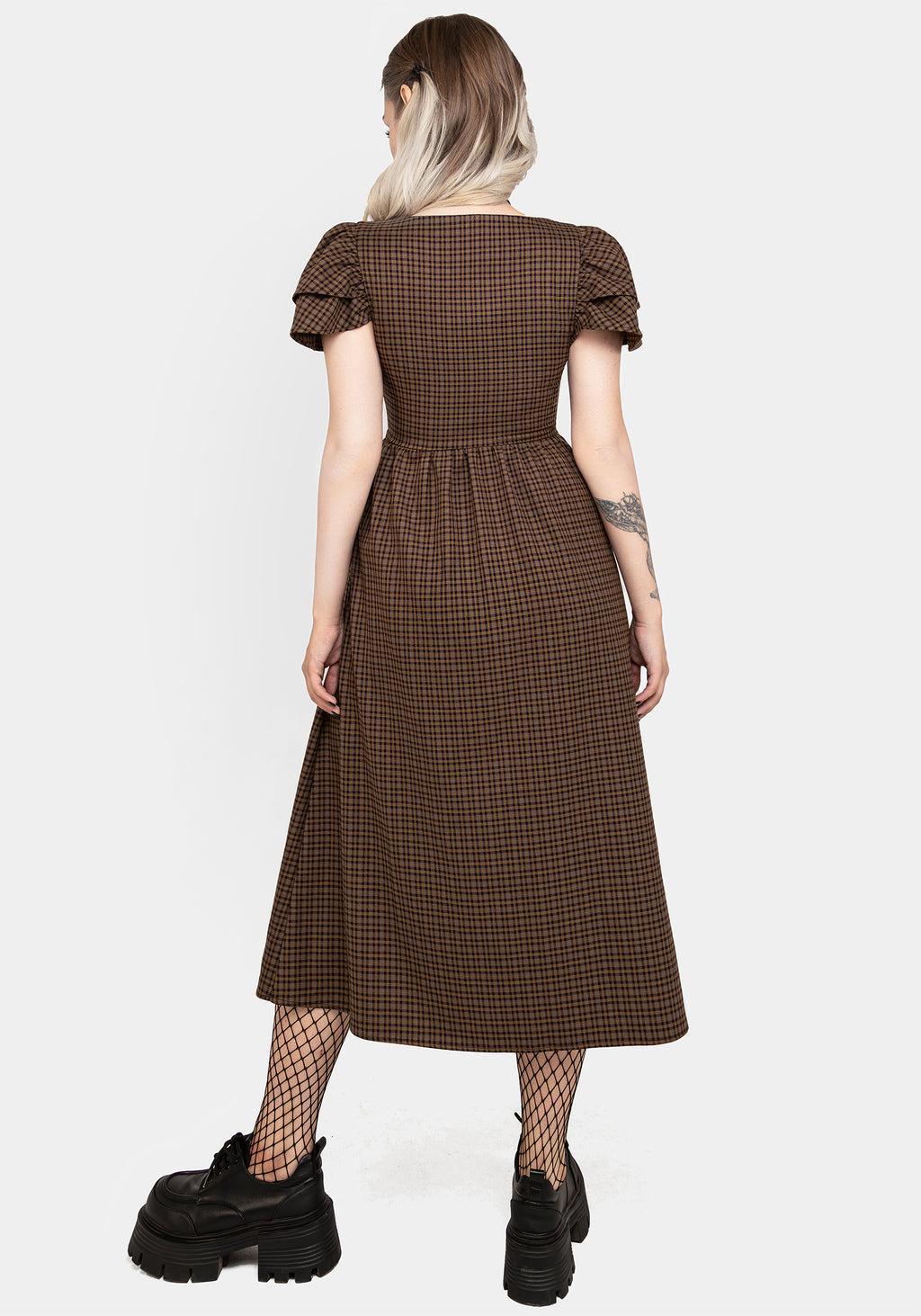 Sweetspire Check Button Up Midi Dress Product Image