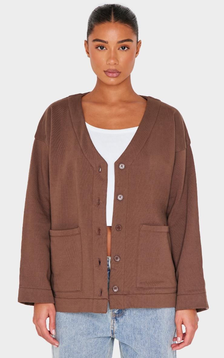 Burgundy Striped Collar Detail Long Sleeve T Shirt Product Image