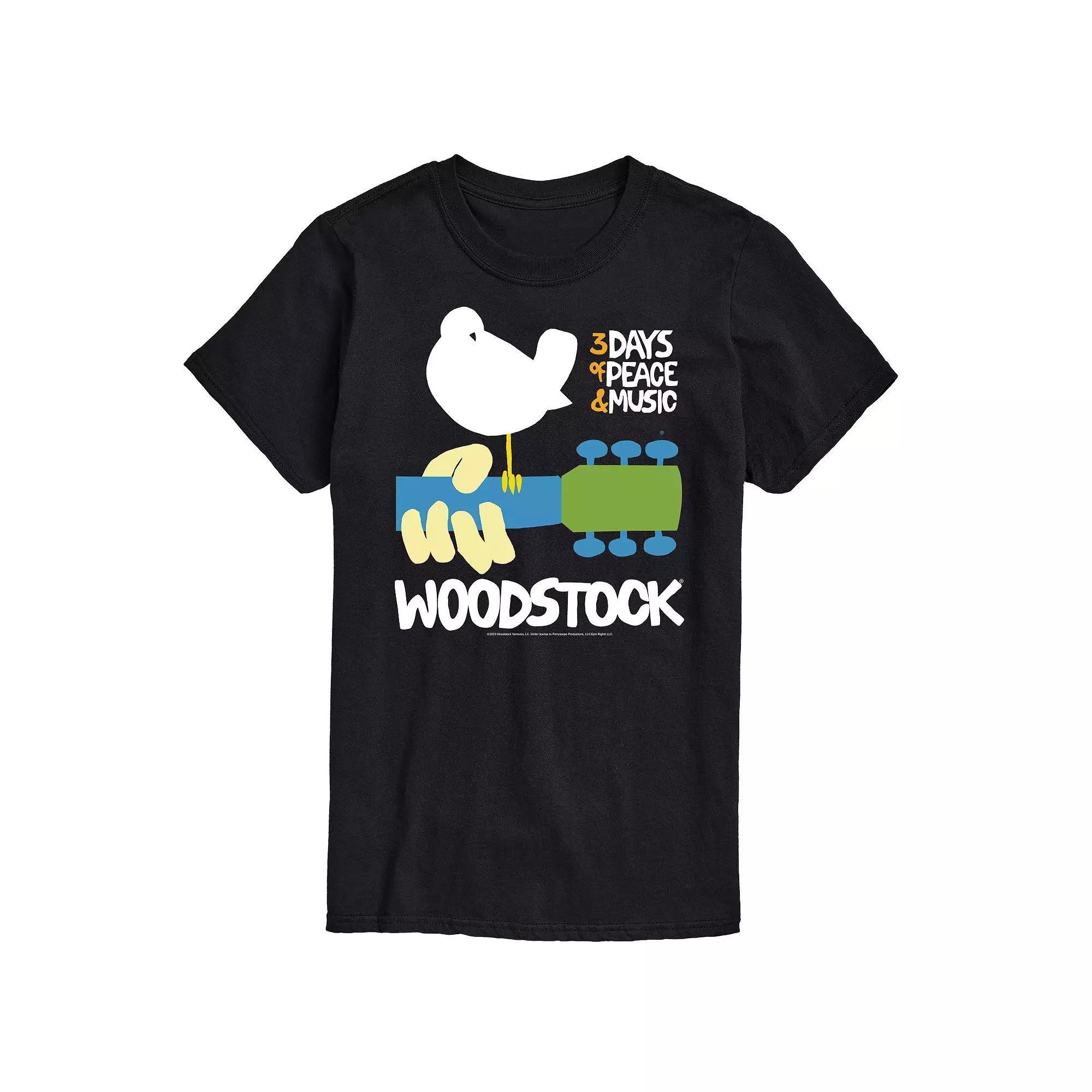 Big & Tall Woodstock Graphic Tee, Men's, Size: 4XB, Black Product Image