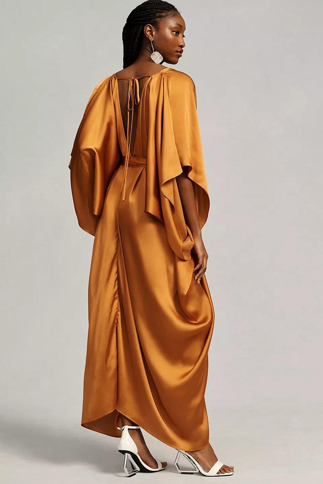 Satin Kaftan Tie-Front Maxi Product Image
