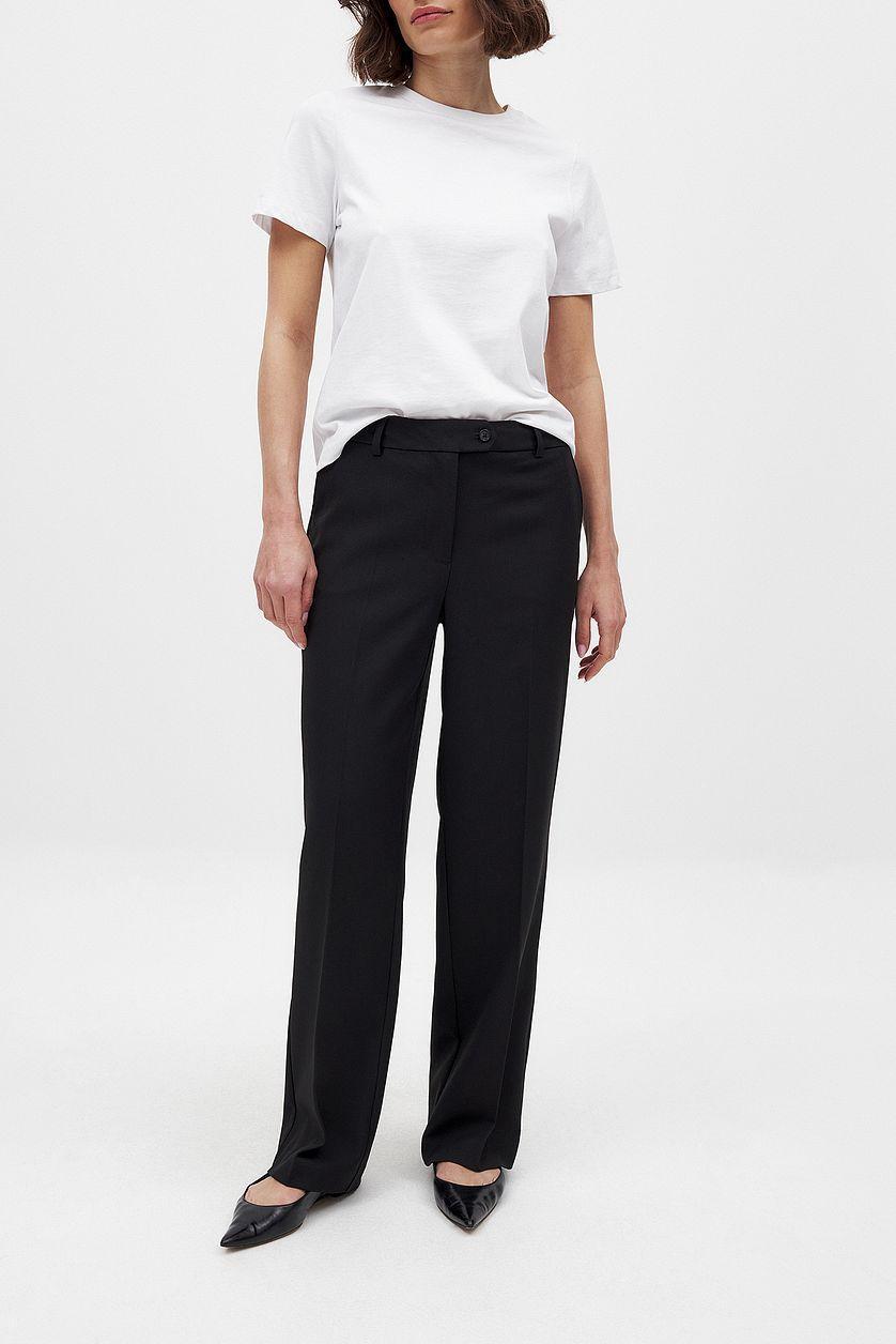 Tailored Mid Waist Suit Pants Product Image