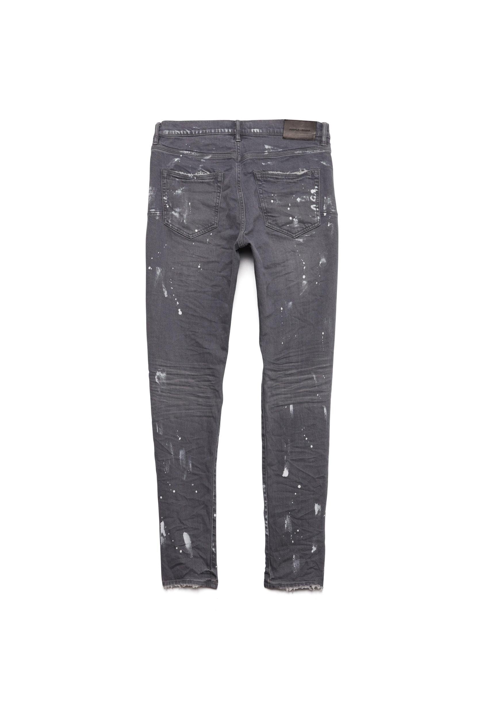 P001 Worn Grey Knee Slit Male Product Image