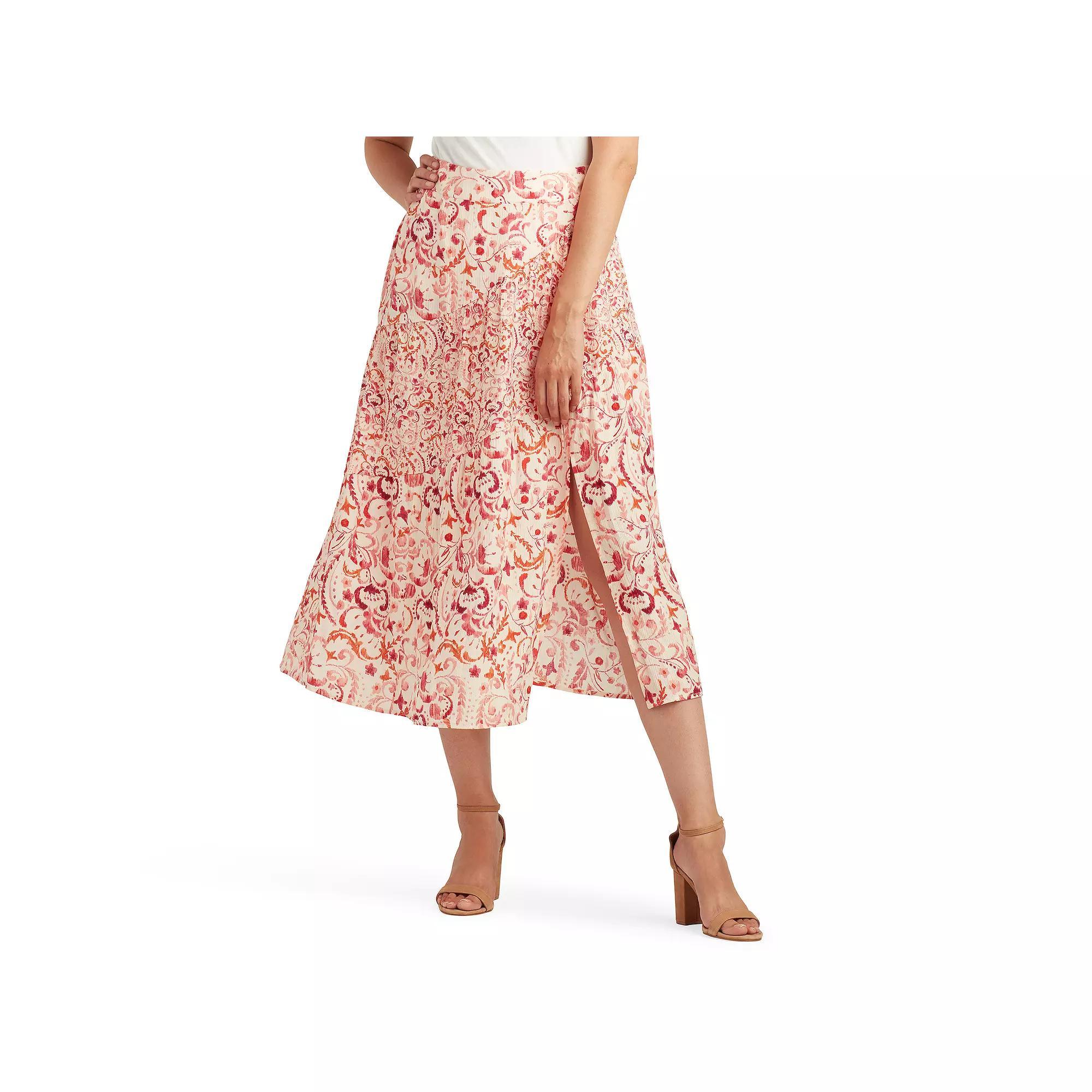 Women's AB Studio Asymmetrical Tiered Skirt, Size: XL, Dusty Pink Product Image