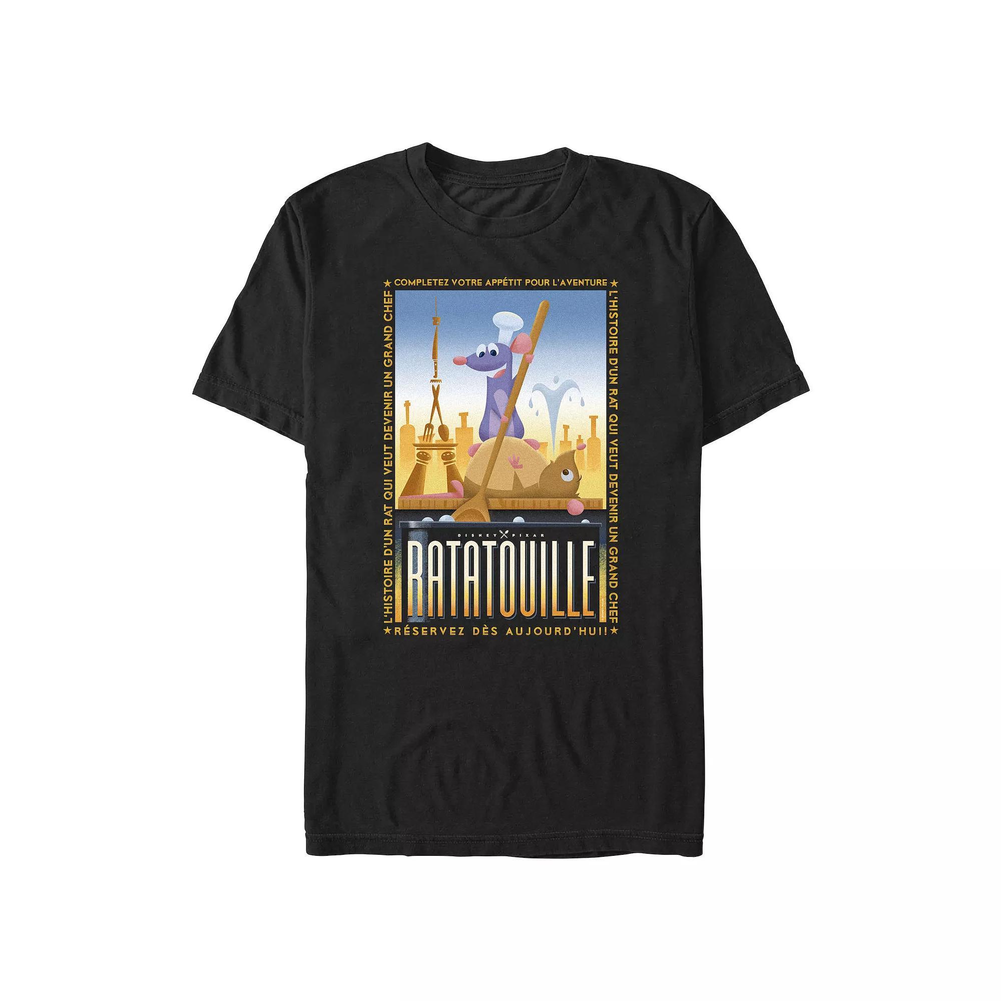 Disney / Pixar's Ratatouille Remy Cooking Poster Men's Graphic Tee, Size: Large, Black Product Image