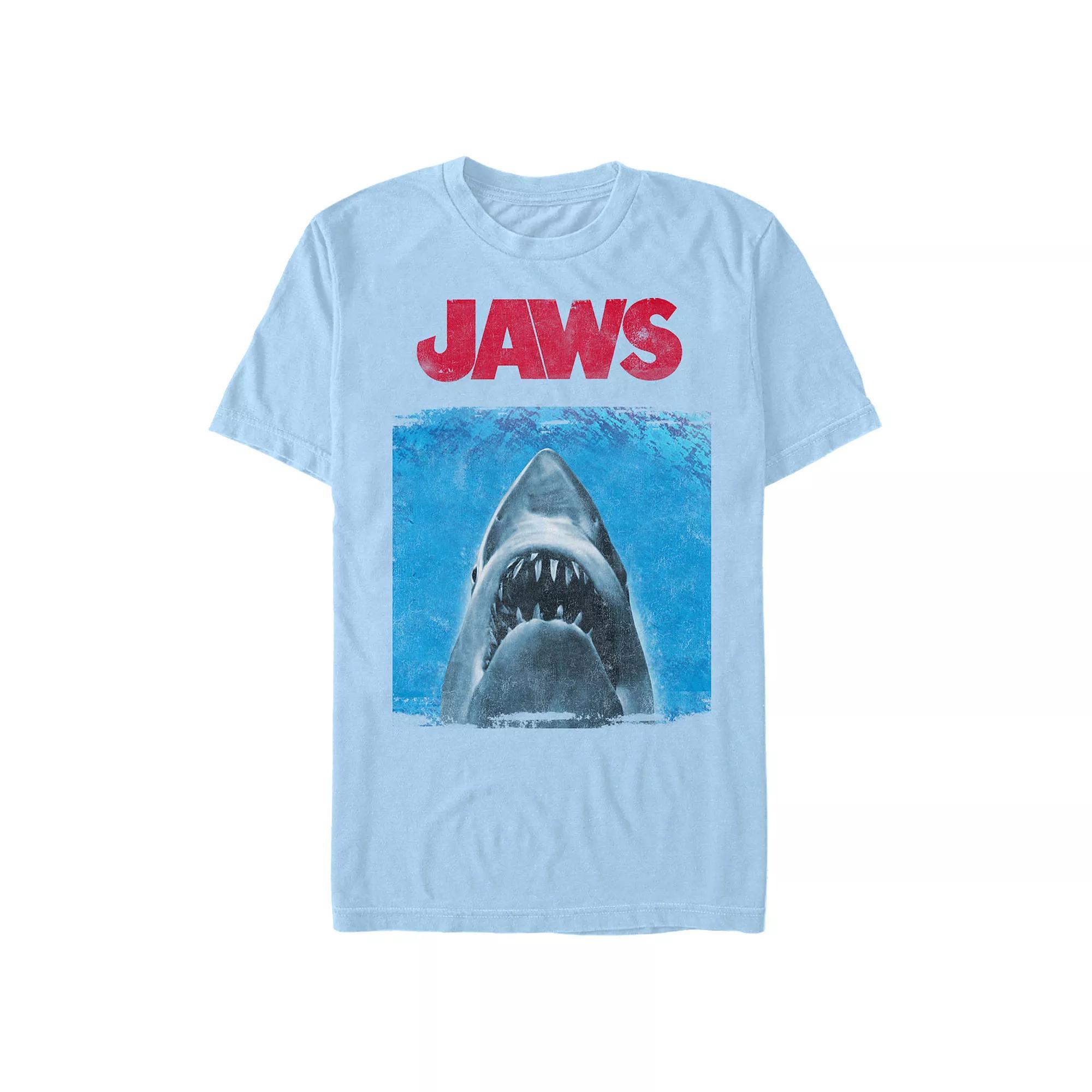 Men's Jaws Movie Poster Graphic Tee, Size: Small, Blue Product Image