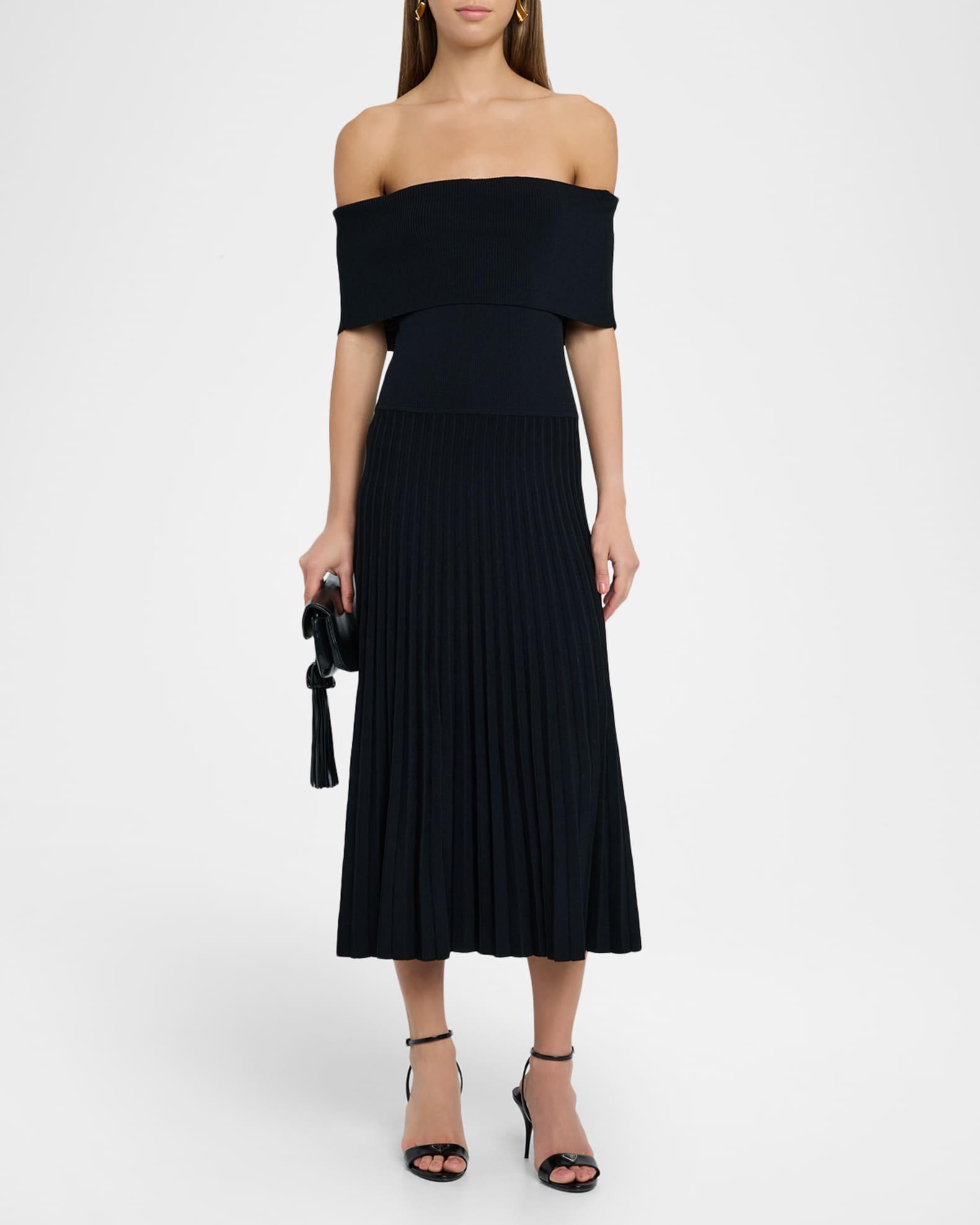 The Persephone Off-Shoulder Knit Midi Dress Product Image