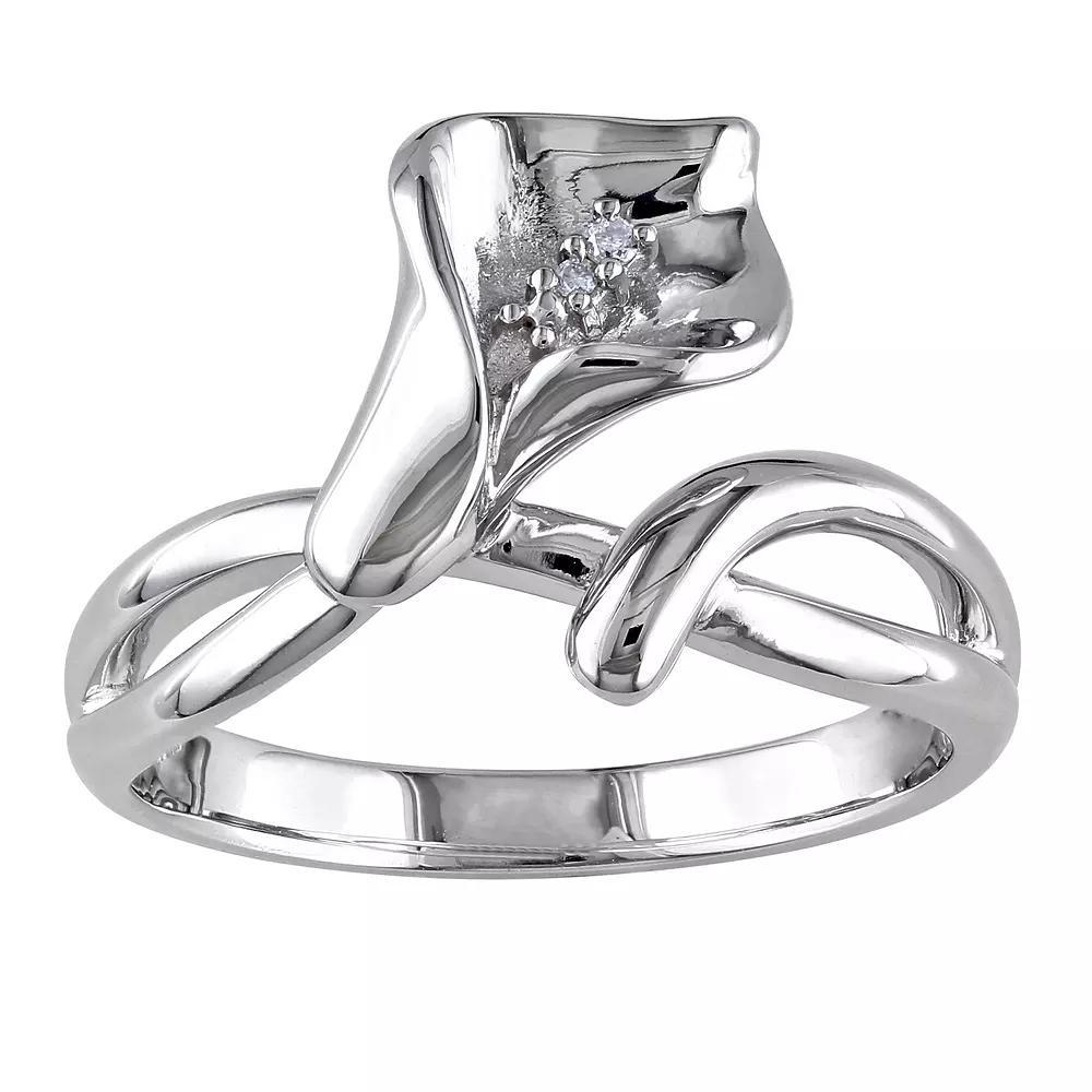 Stella Grace Sterling Silver Diamond Accent Calla Lily Ring, Women's, Size: 6.50 Product Image