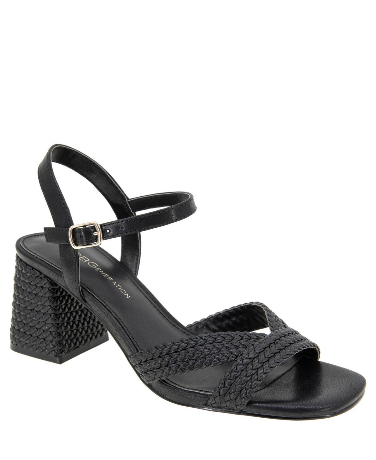 BCBGeneration Womens Dahlia Braided Block Heel Buckle Dress Sandals Product Image