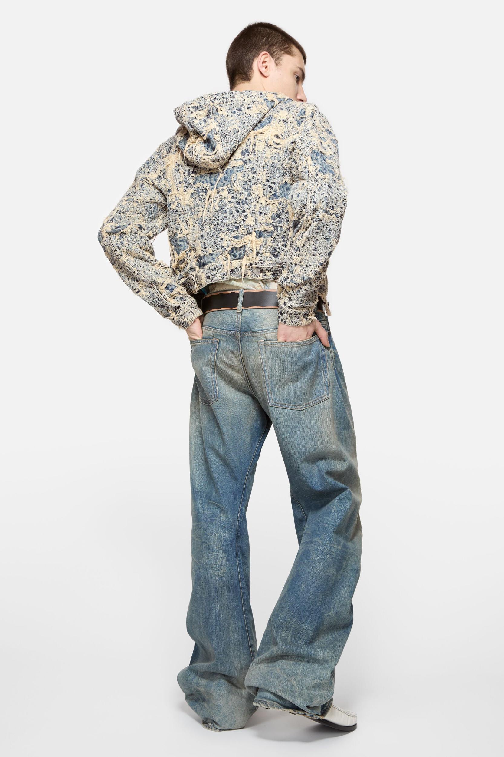 Denim jacket with hood Product Image