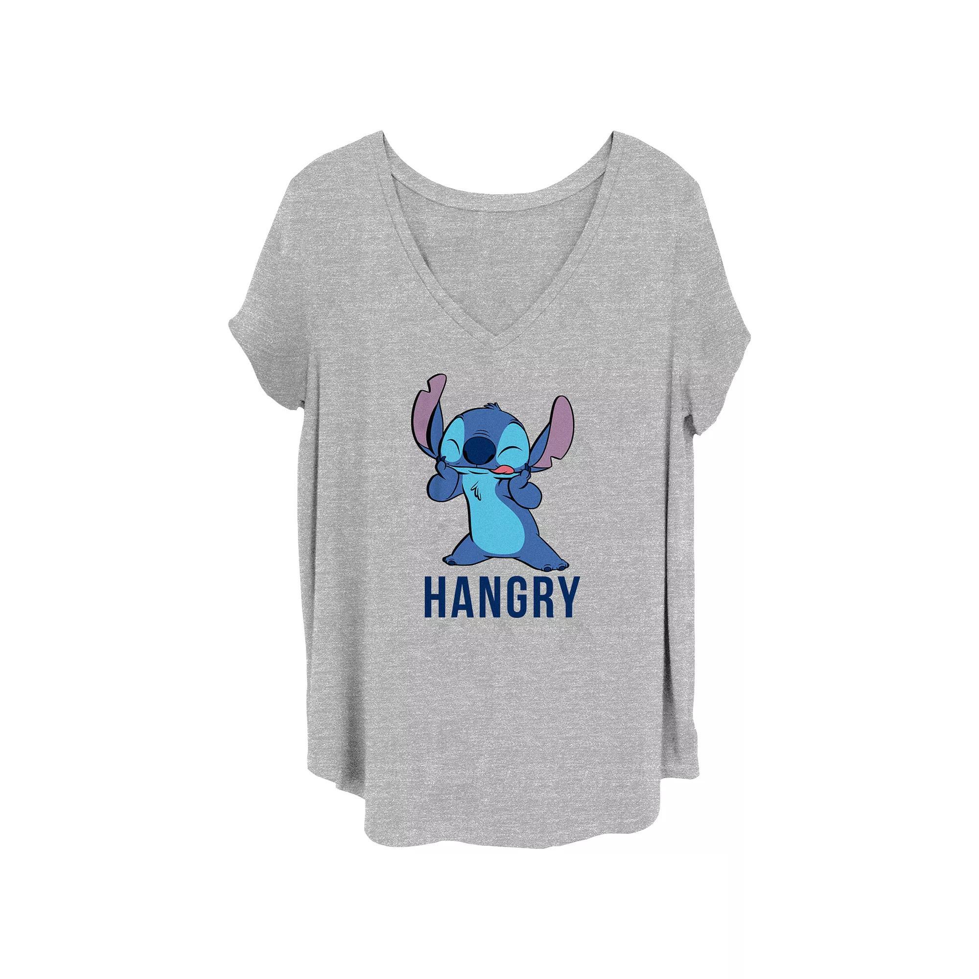 Disney's Lilo & Stitch Hangry Stitch Juniors' Plus Graphic Tee, Women's, Size: 2XL, Grey Gray Product Image
