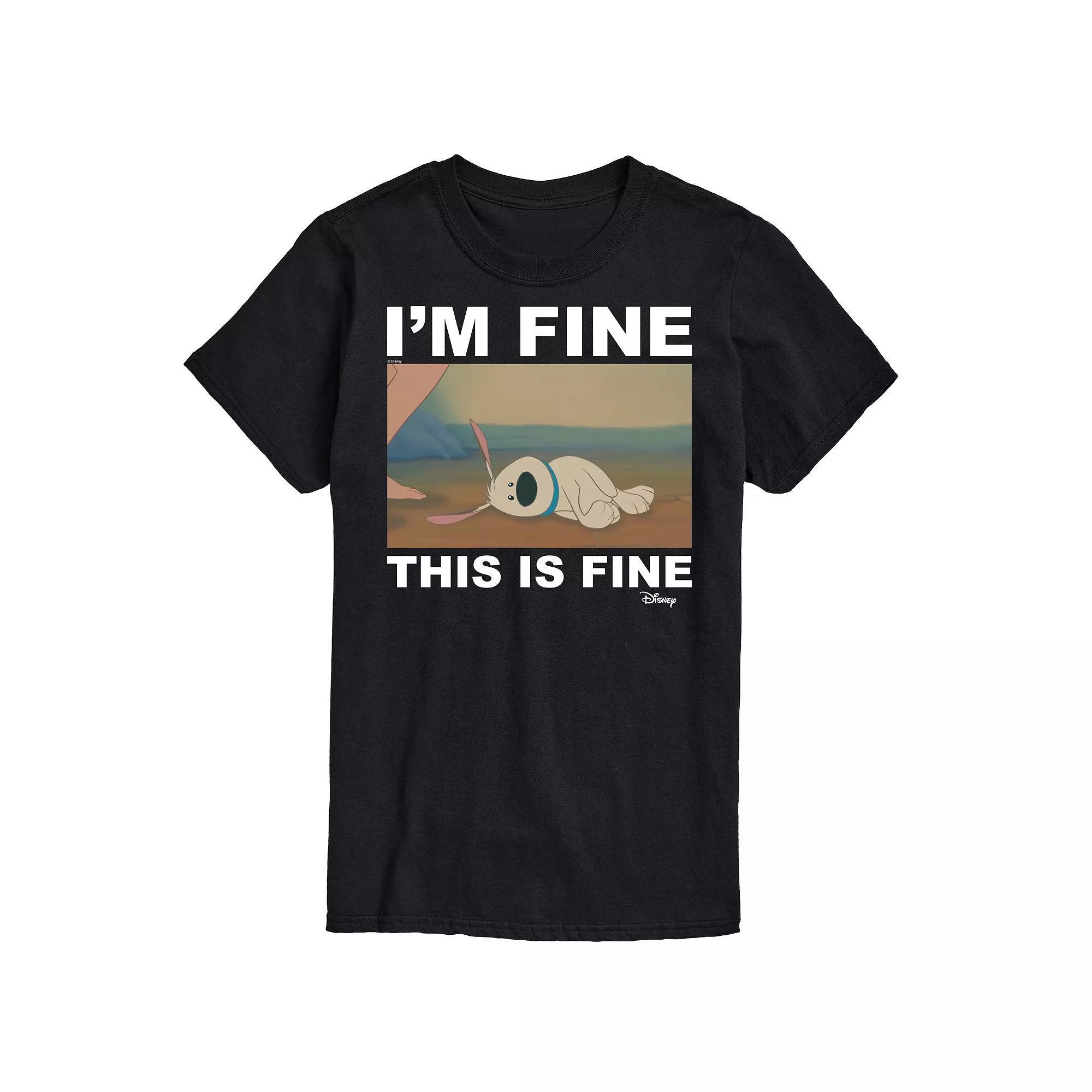 Disney Princess Big & Tall Im Fine This Is Fine Graphic Tee, Mens Product Image