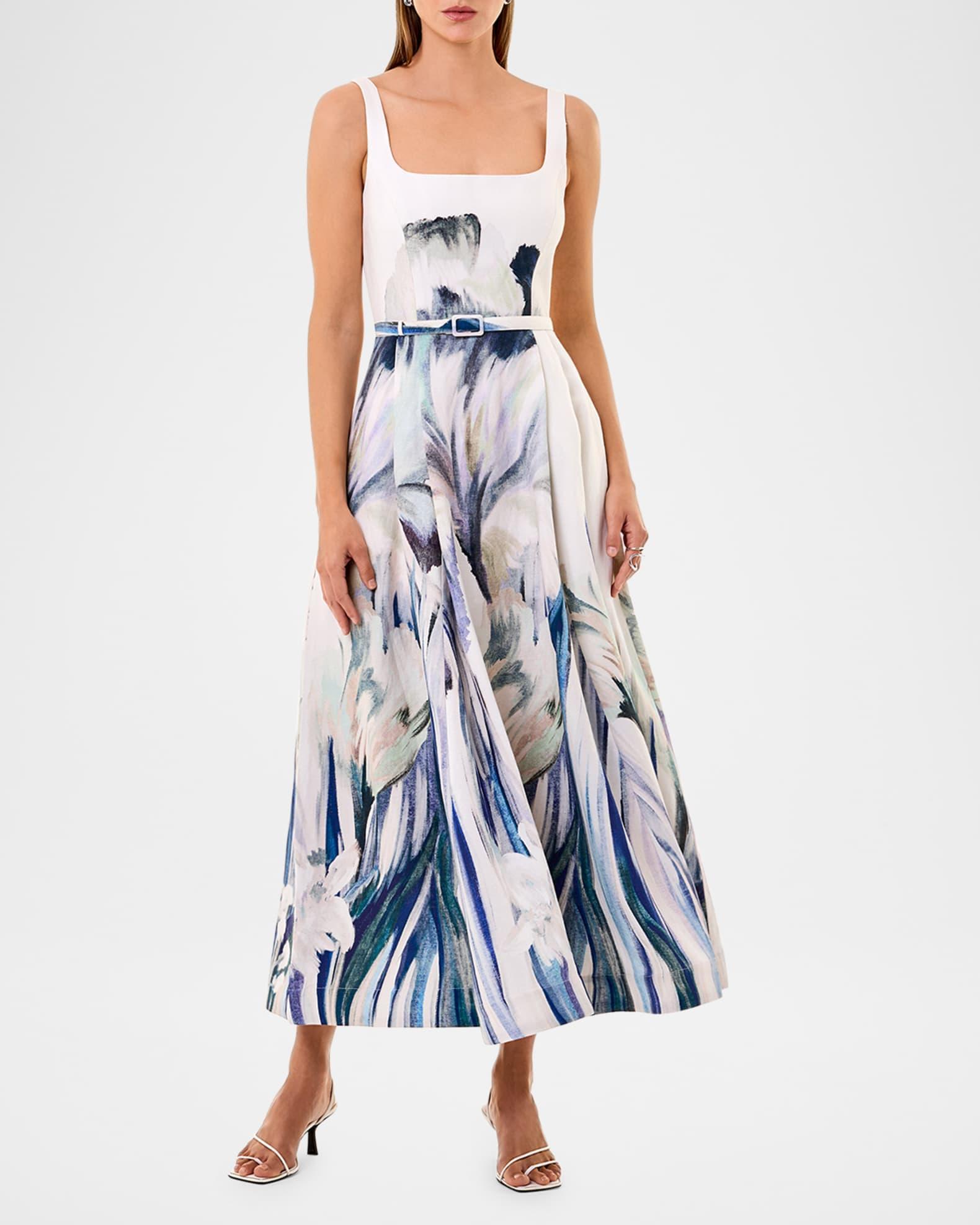 Sorelle Pleated Floral-Print Midi Dress Product Image