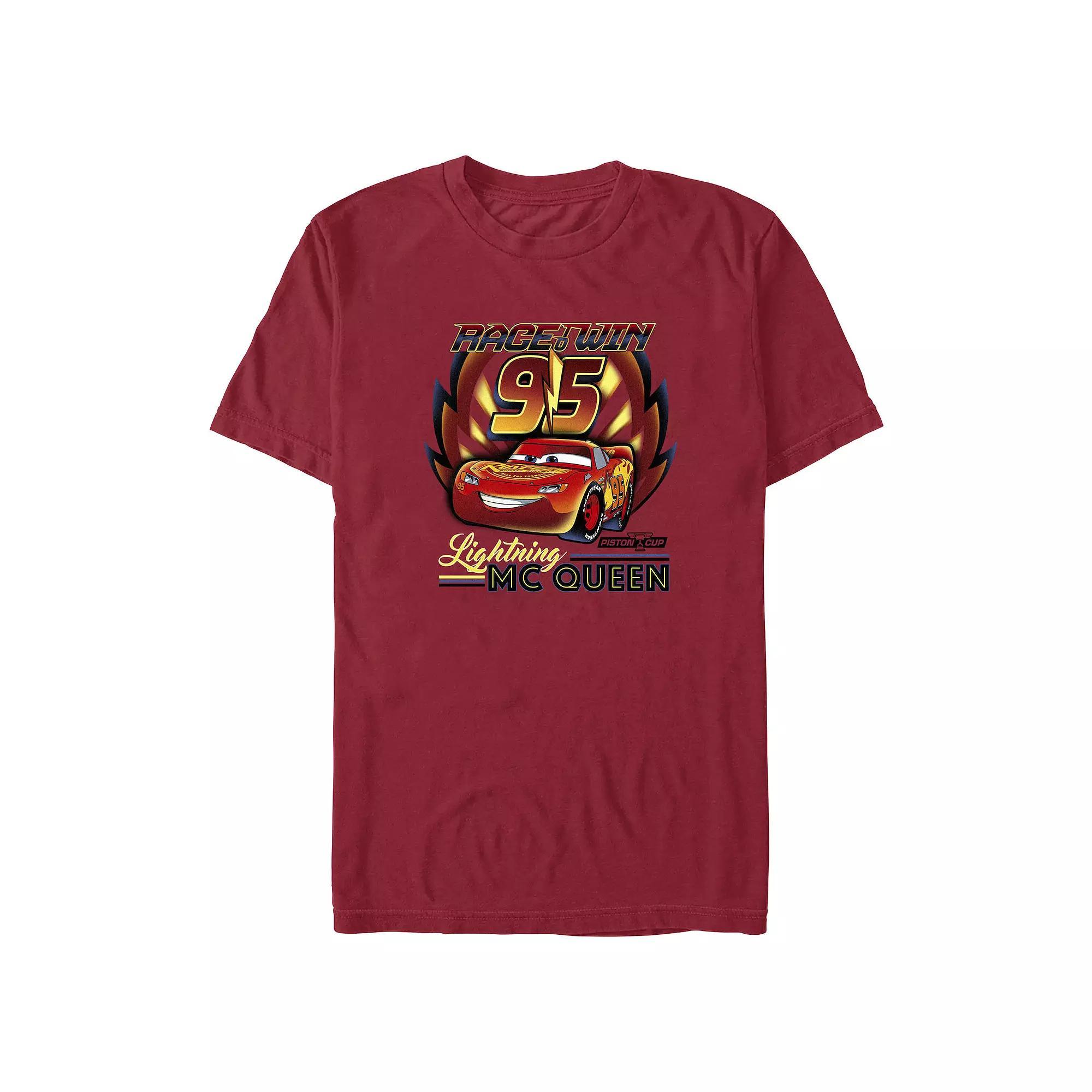 Disney / Pixar's Cars Lightning McQueen Race To Win Men's Graphic Tee, Size: Medium, Red Product Image