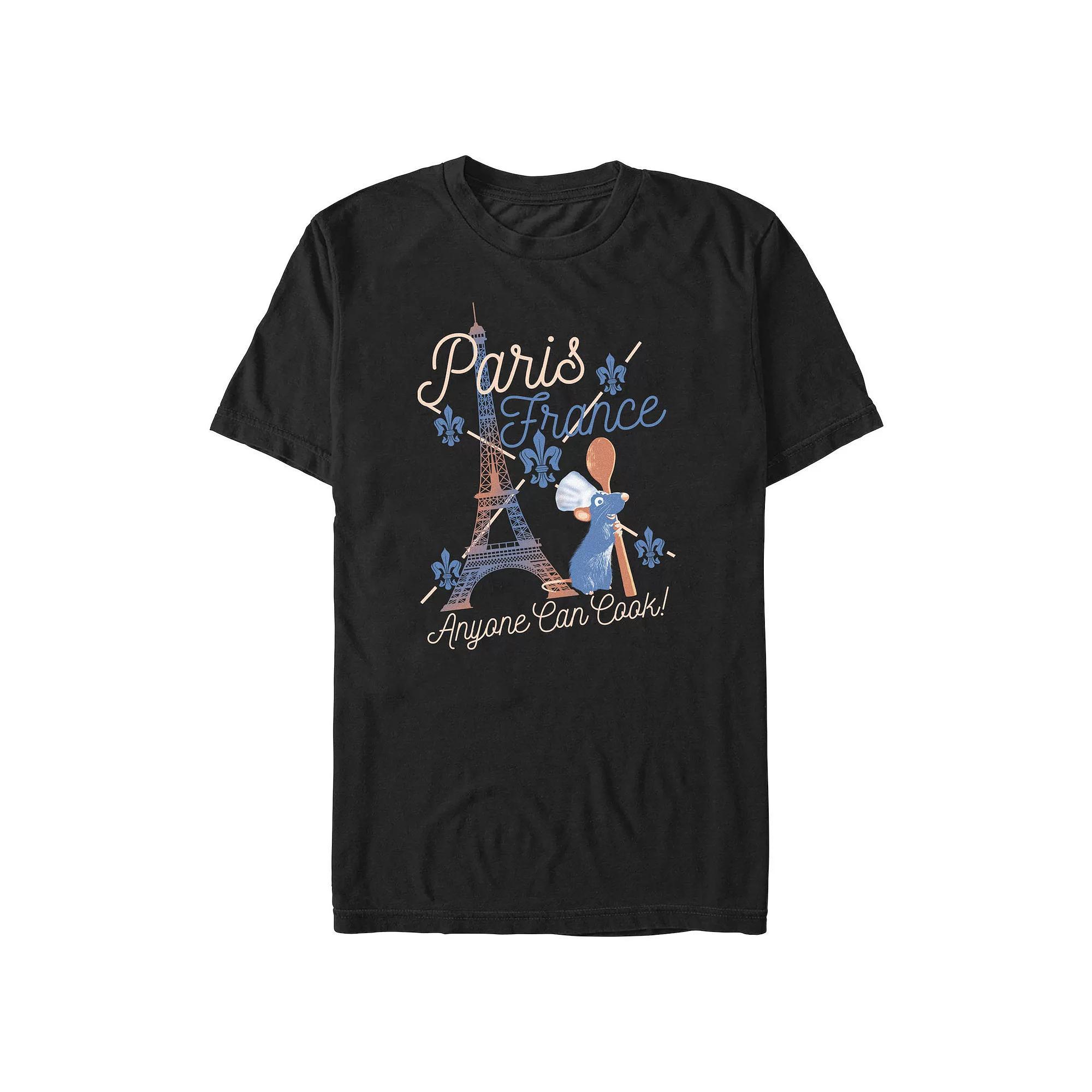 Disney / Pixar's Ratatouille Paris France Anyone Can Cook Men's Graphic Tee, Size: Medium, Black Product Image