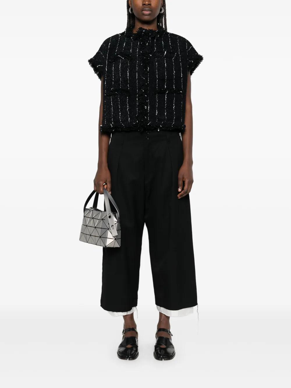 SACAI Tweed Poncho Top In 001 Black Product Image