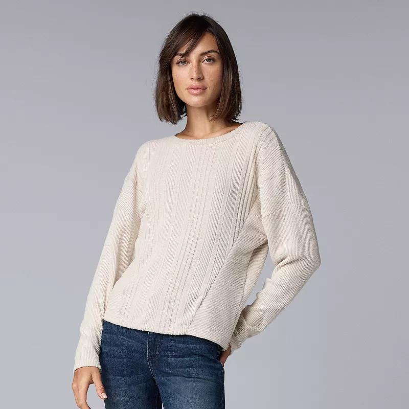 Women's Simply Vera Vera Wang Dolman Rib Knit Top, Size: XS, Black Product Image