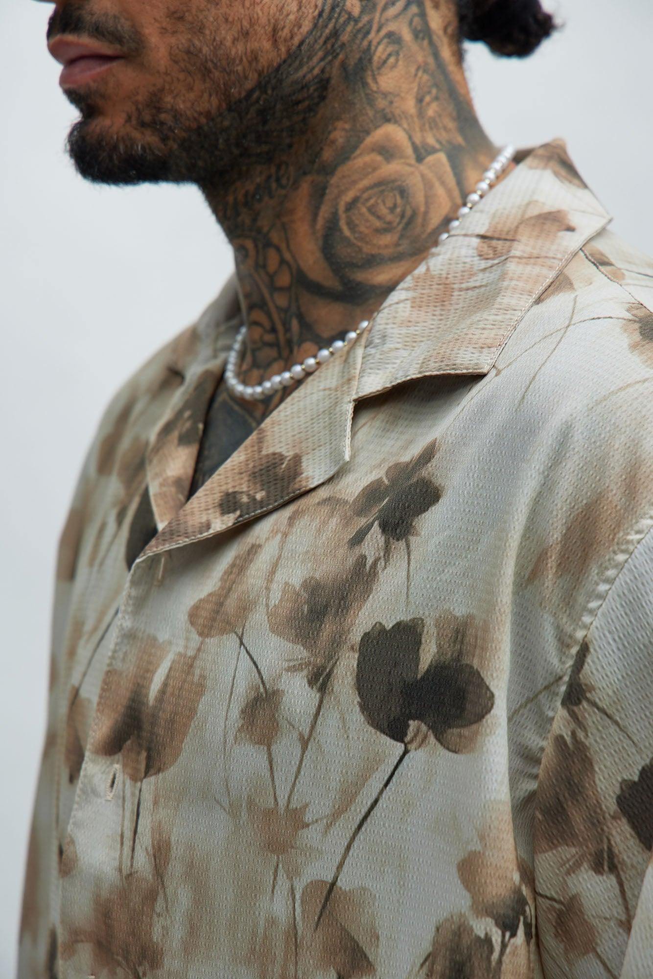 Hamilton Watercolor Foliage Shirt - Tan/Multi Product Image