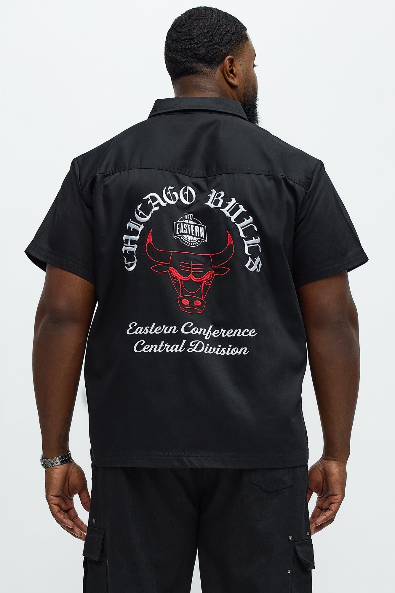 Bulls Regular Fit Button Up Shirt - Black Product Image