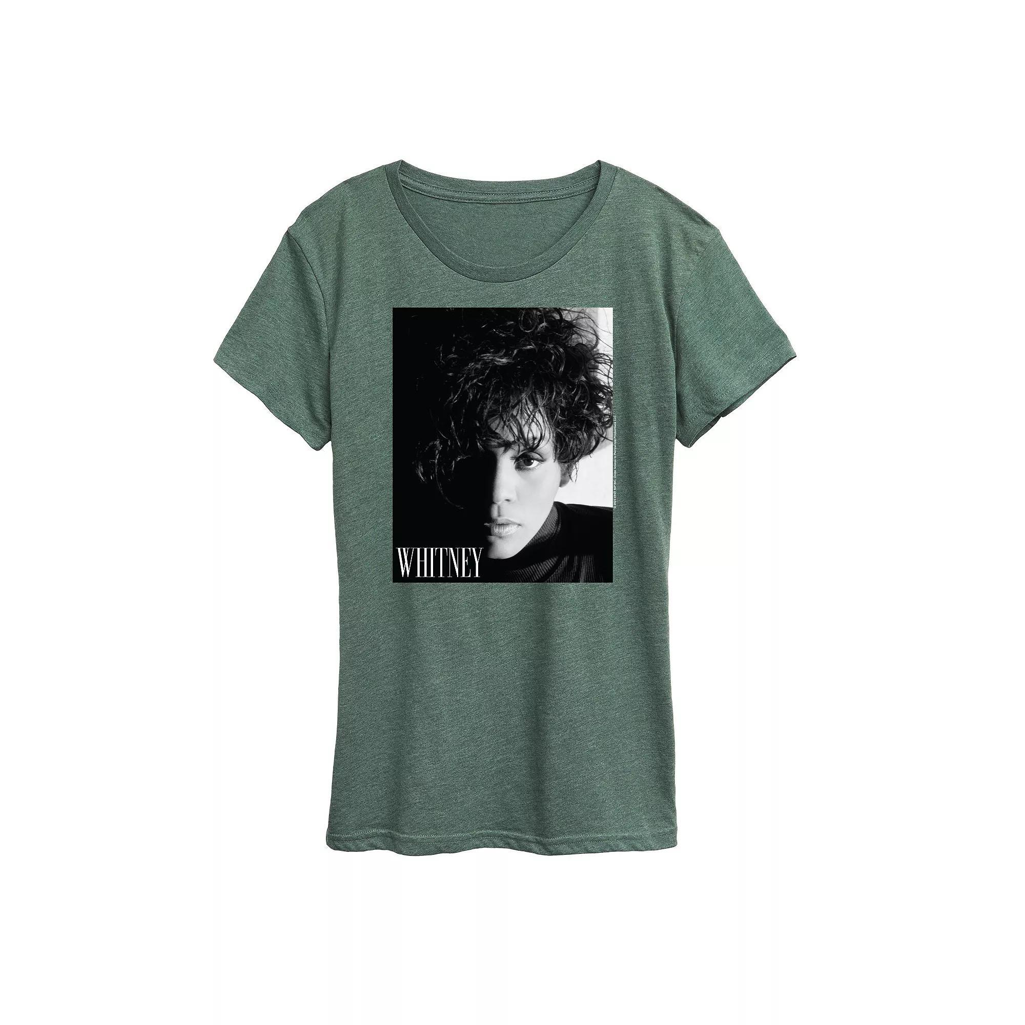 Womens Whitney Houston Box Graphic Tee Grey Gray Product Image