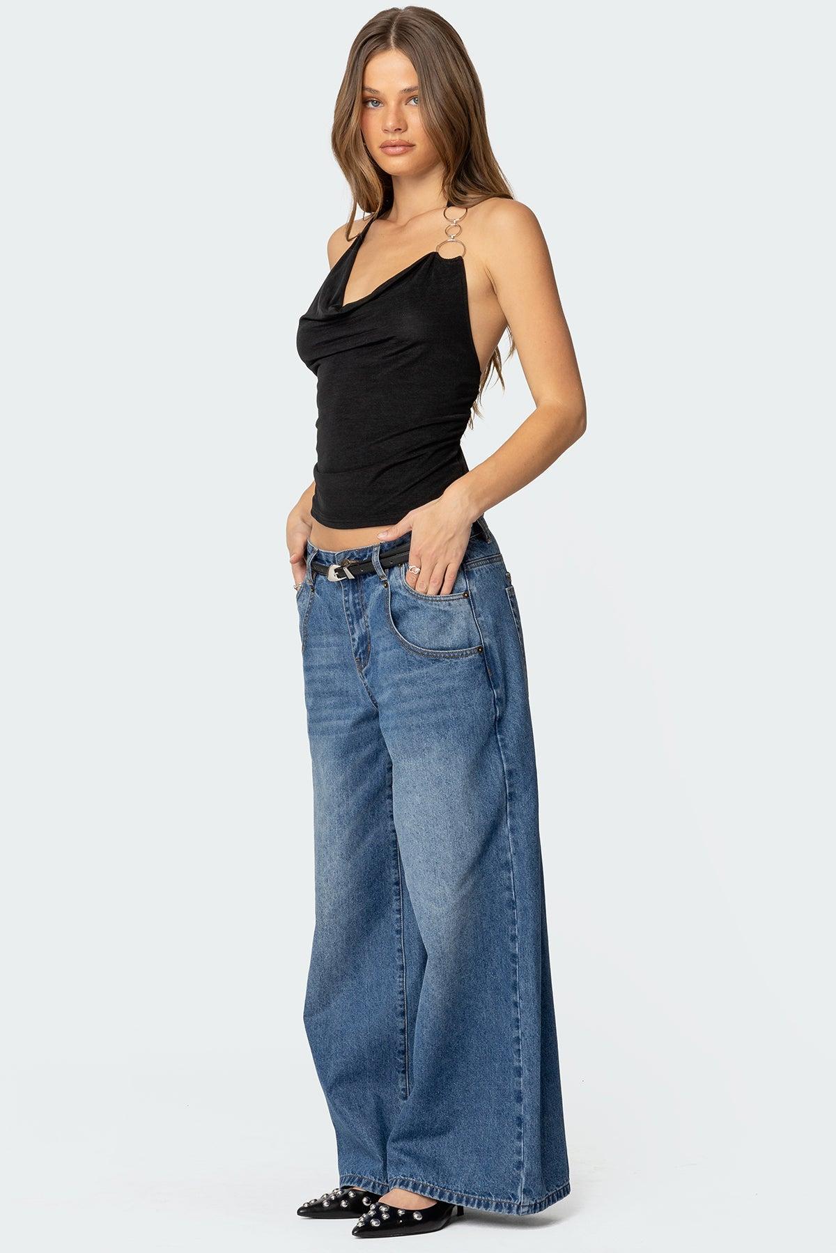 Rhia Cowl Neck Halter Top Product Image
