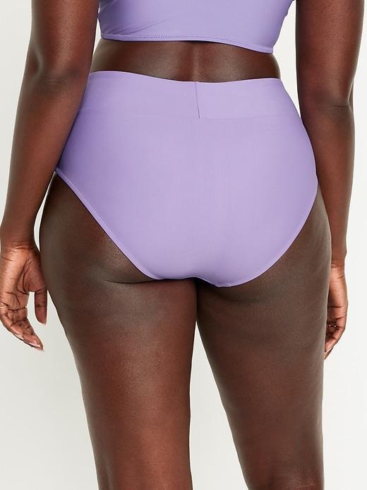 Banded High-Waist Bikini Swim Bottoms Product Image