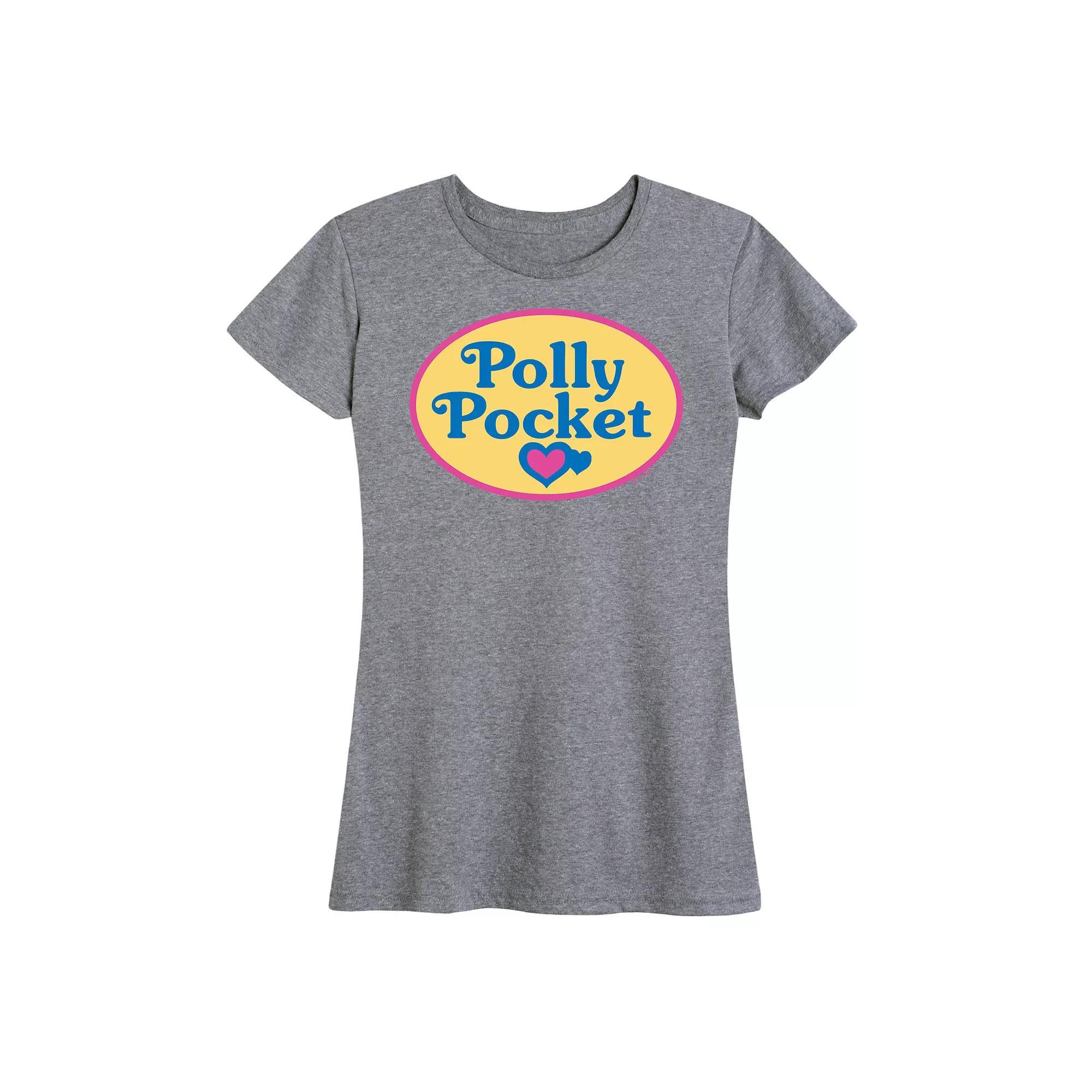 Womens Polly Pocket Color Logo Graphic Tee Grey Gray Product Image