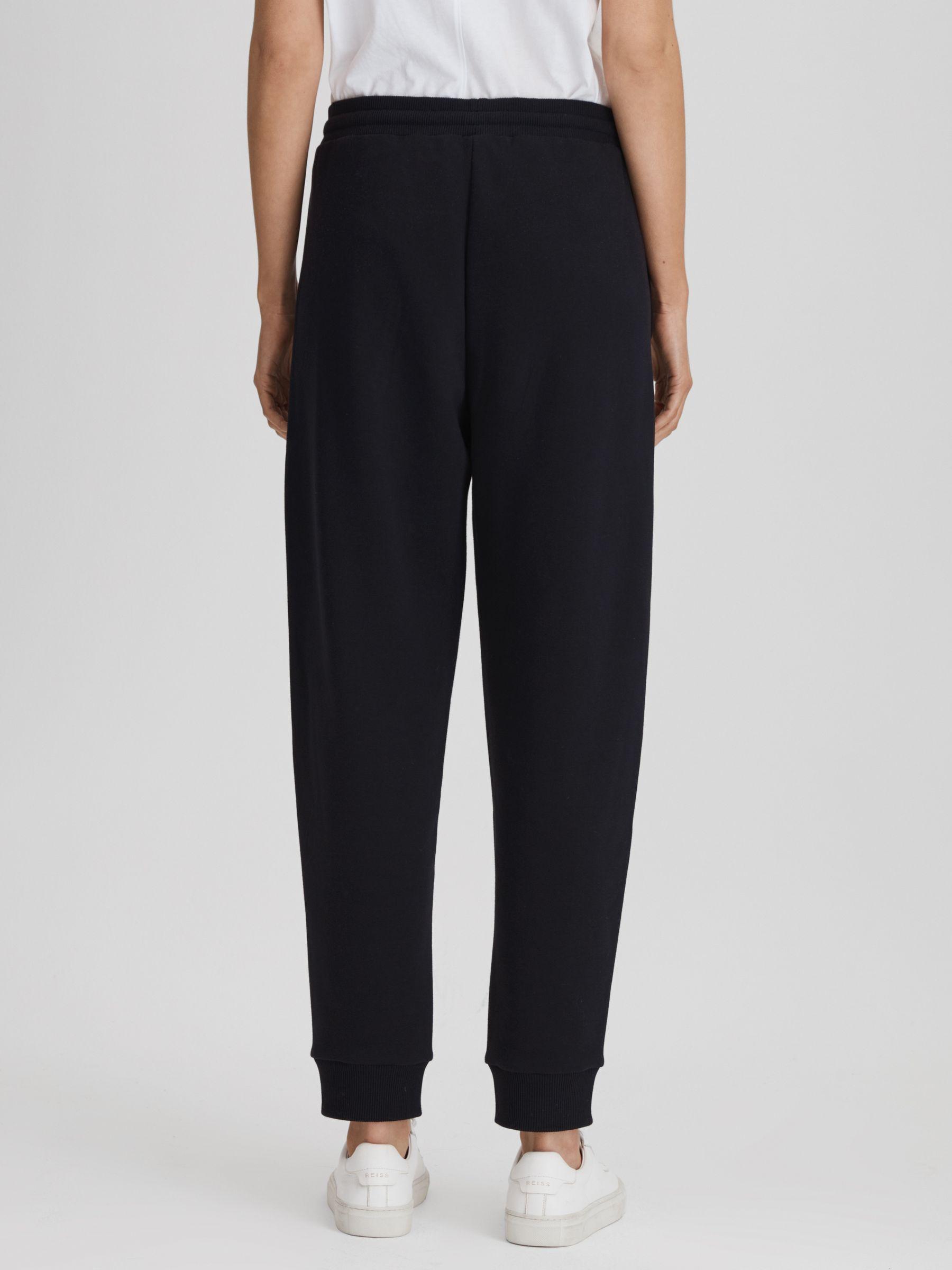 Cotton Blend Drawstring Joggers in Navy Product Image