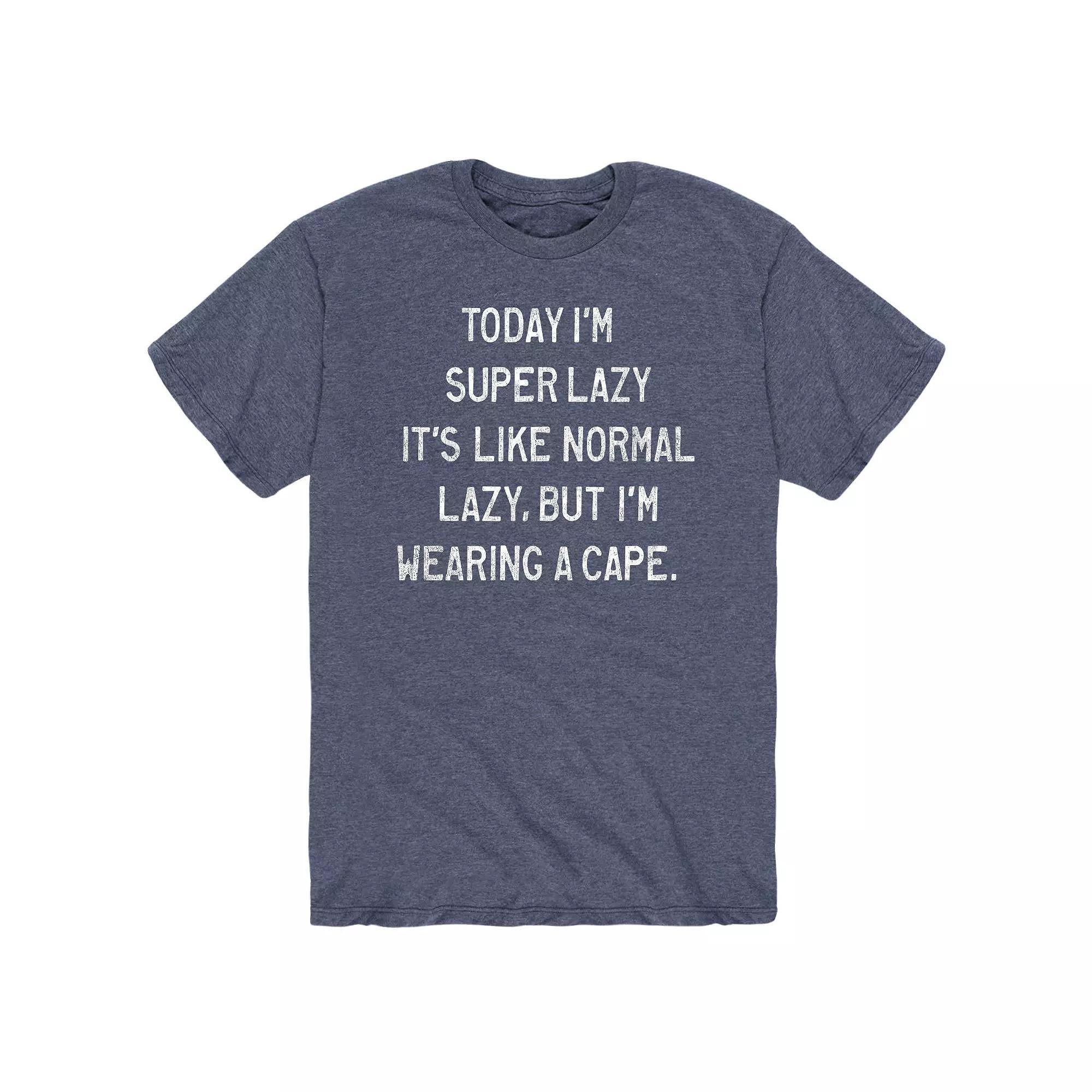 Mens Today Im Super Lazy Tee Grey Blue Product Image