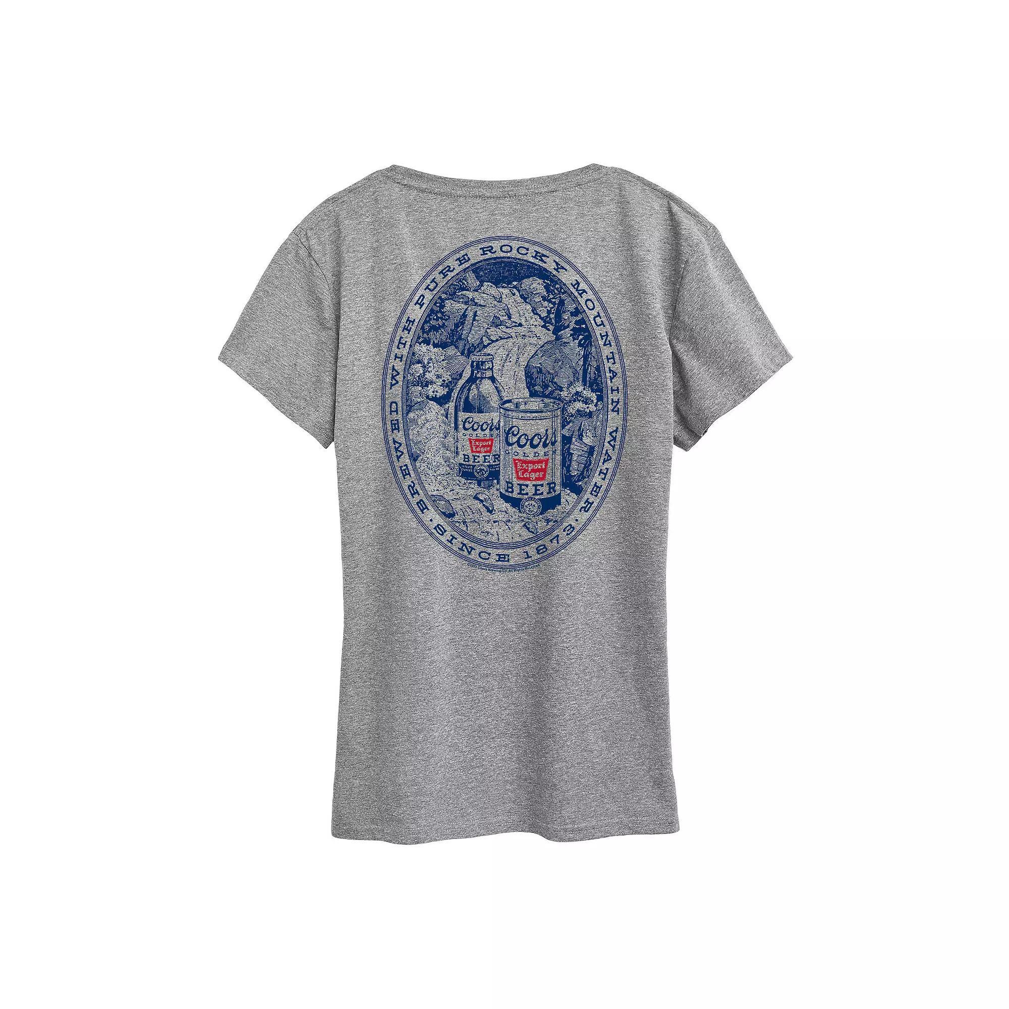 Womens Coors Banquet Rocky Mountain Graphic Tee Grey Gray Product Image