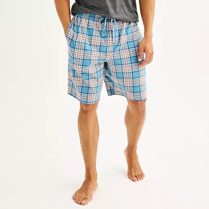 Men's Sonoma Goods For Life® Knit Pajama Shorts, Size: Small, Checkered Plaid Blues Product Image