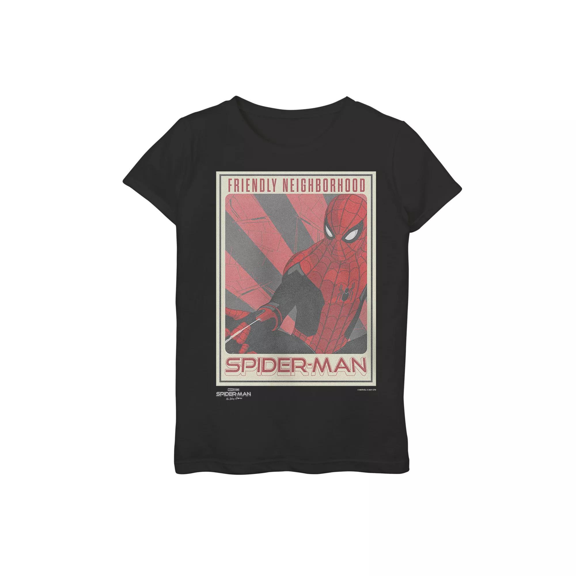 Girls 7-16 Marvel Spider-Man No Way Home Friendly Spider-Man Poster Graphic Tee, Girl's, Size: Small, Black Product Image