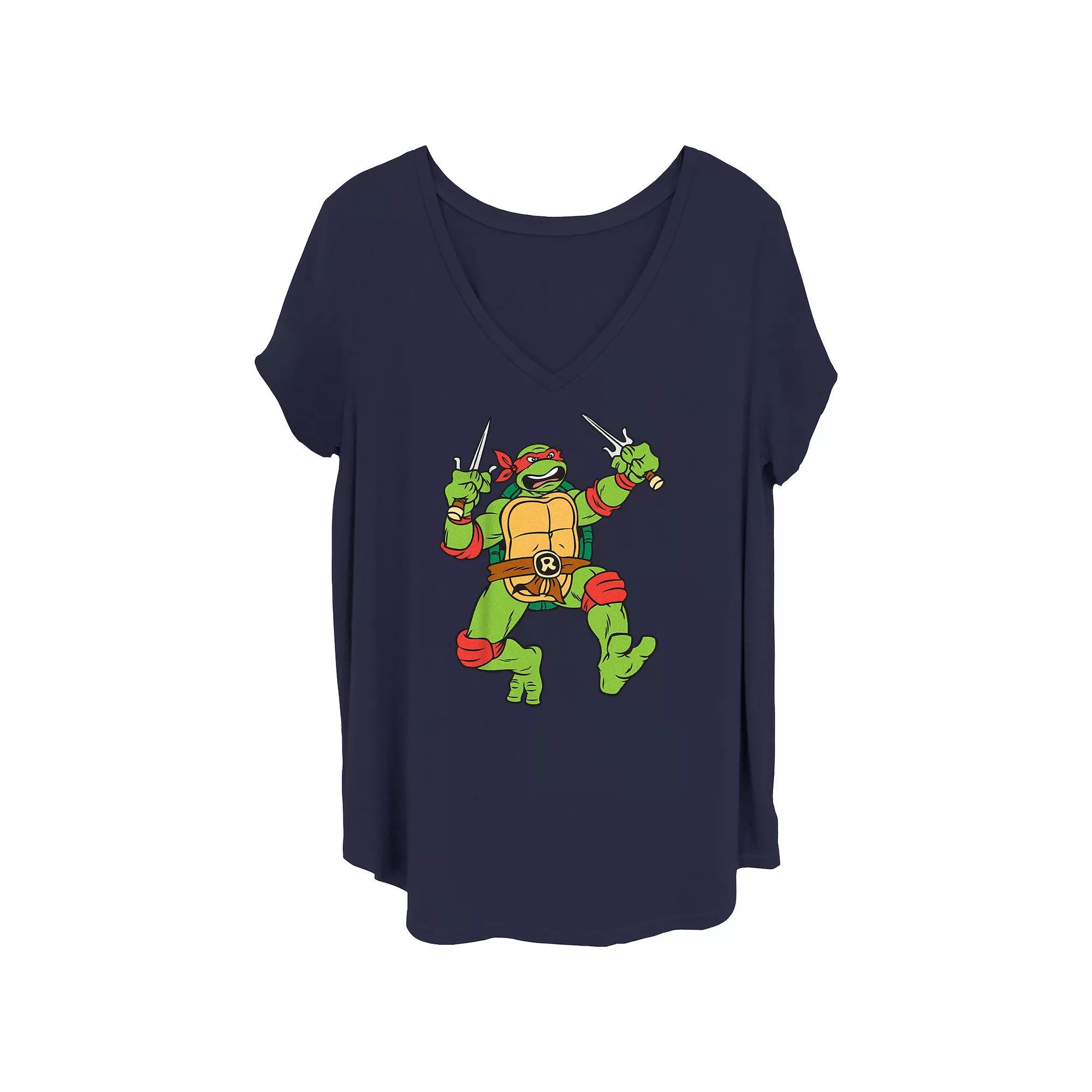 Juniors' Plus Size Teenage Mutant Ninja Turtles Action Raphael Graphic Tee, Women's, Size: 3XL, Blue Product Image