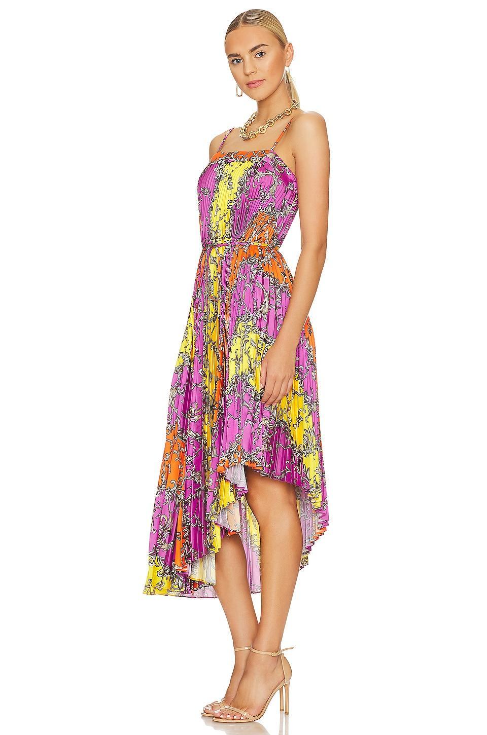 Irene Chain Pleated Midi Dress MILLY Product Image