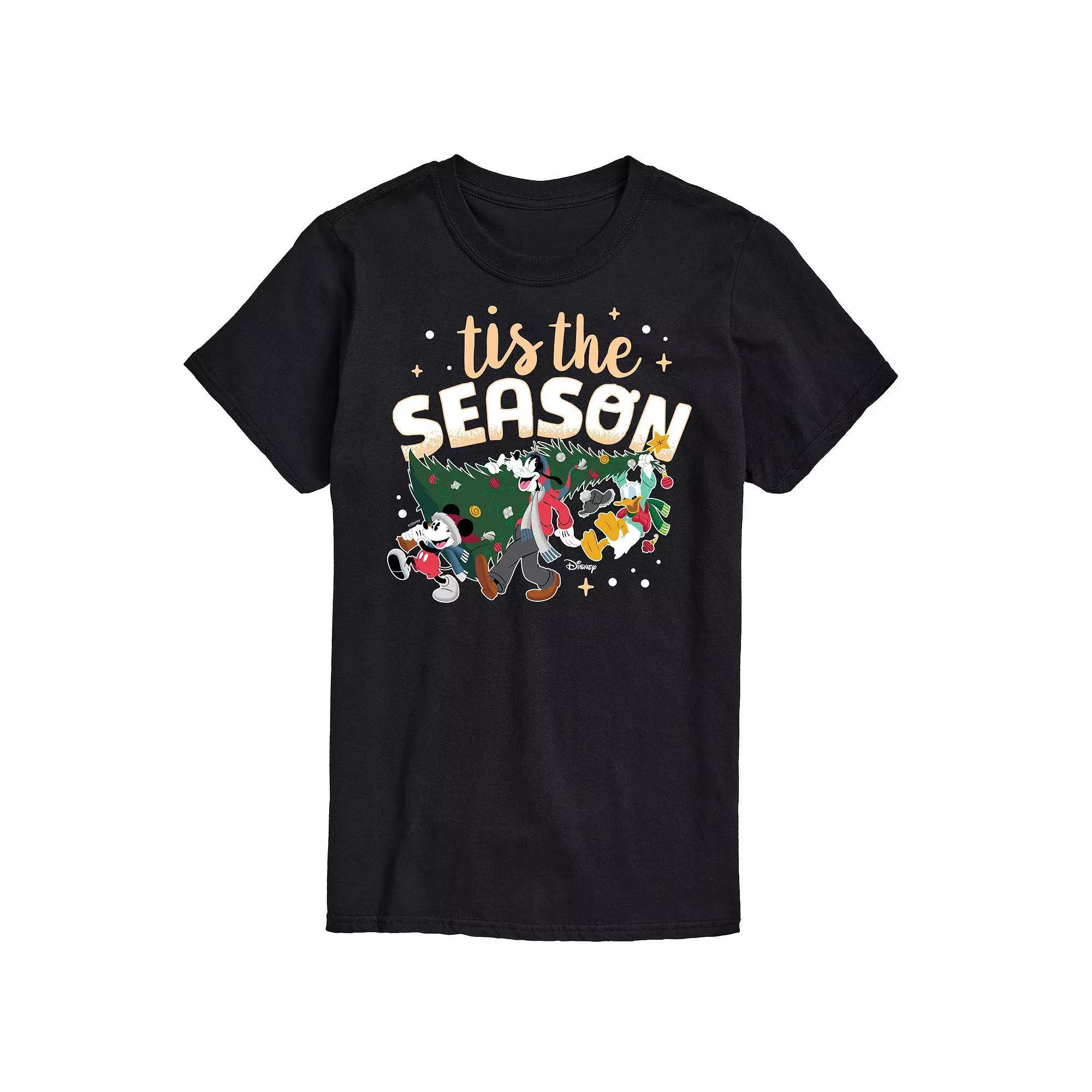 Disney's Mickey Mouse & Friends Men's Tis The Season Graphic Tee, Size: Small, Blue Product Image