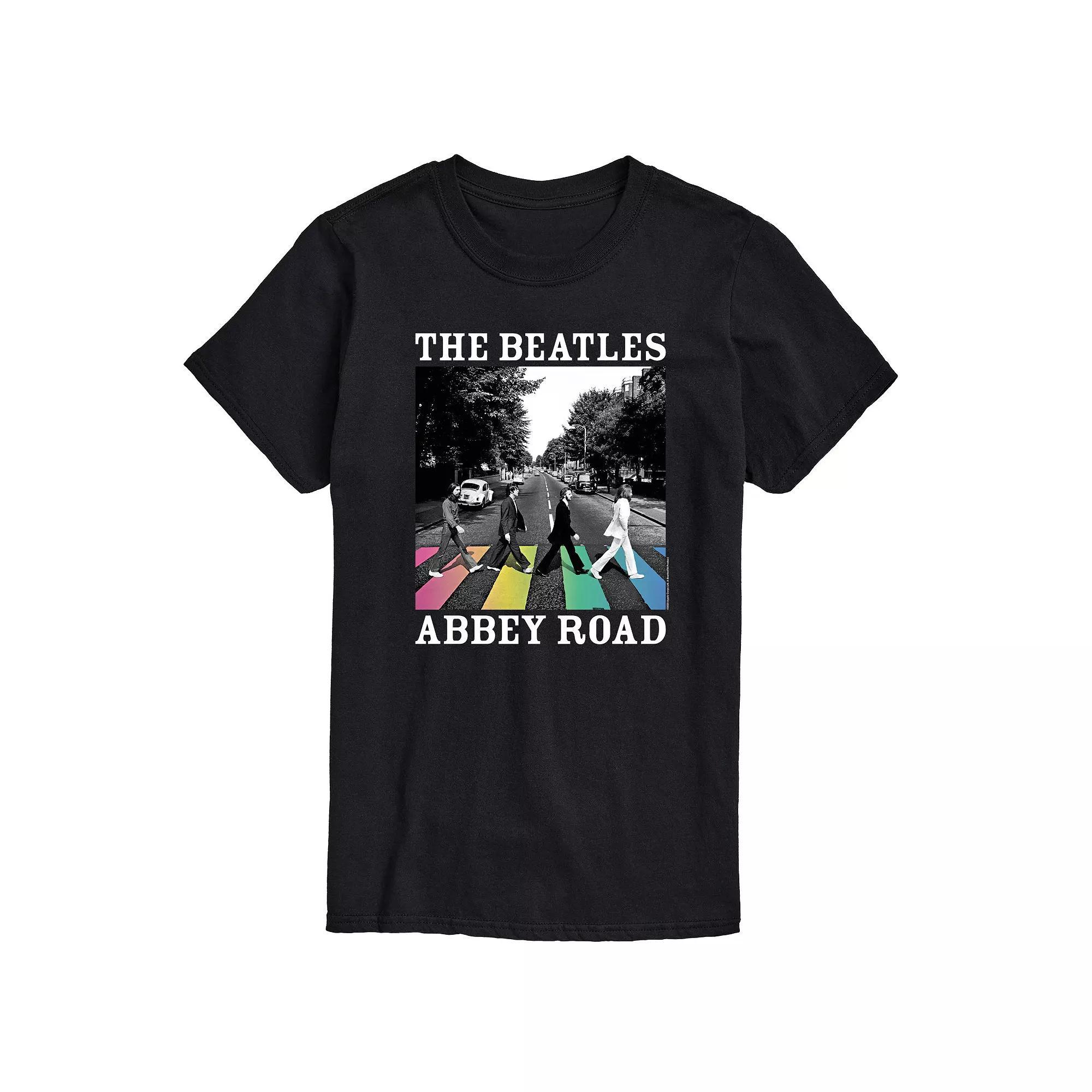 Men's The Beatles Abbey Road Color Block Graphic Tee, Size: XS, Black Product Image